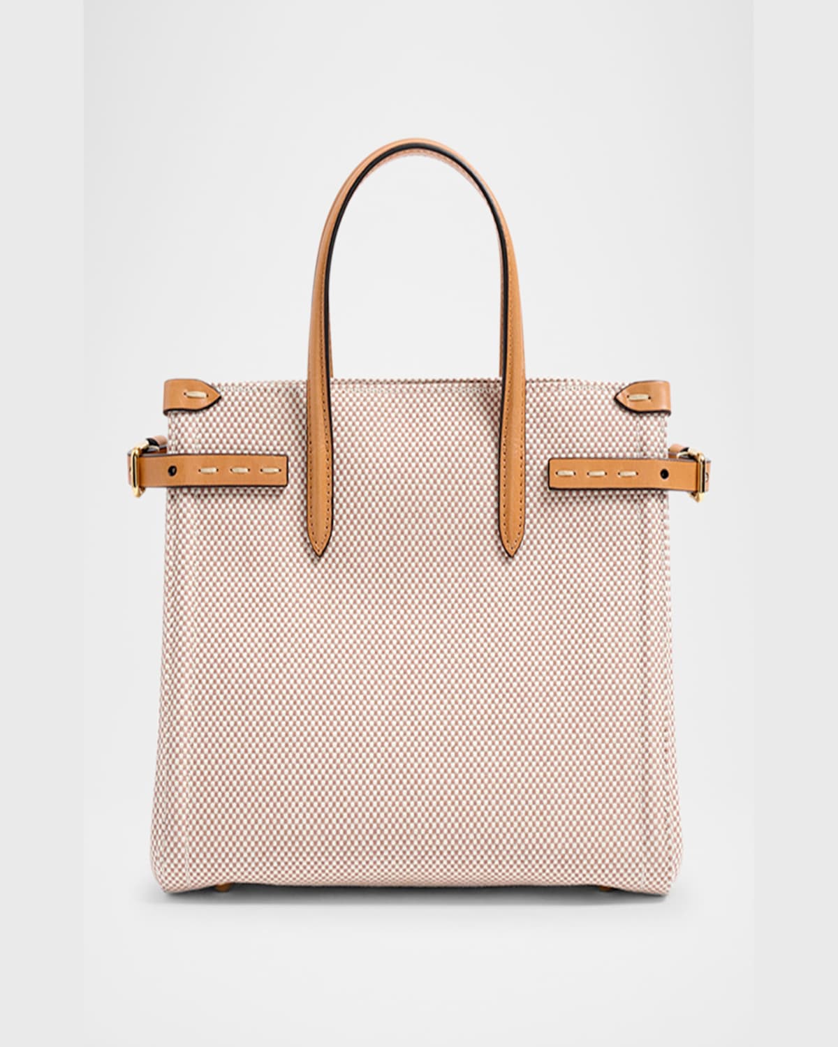 Valentino Antibes Medium Canvas Shopping Tote Bag In Naturale Tobacco