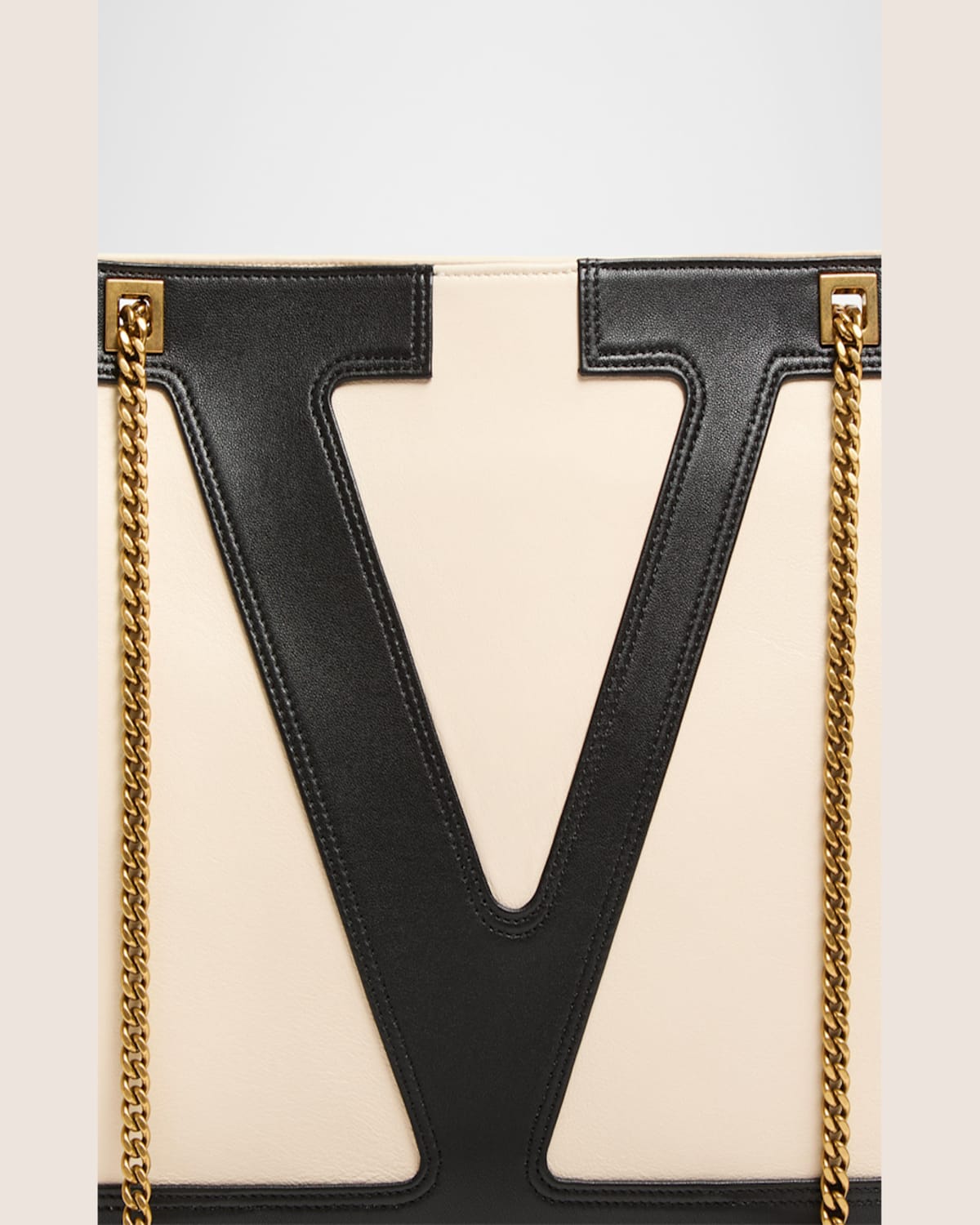 Valentino Garavani Garavani Viva Superstar Medium Nappa Leather Shopping Bag Woman Butter/black Uni In Butter White Nero