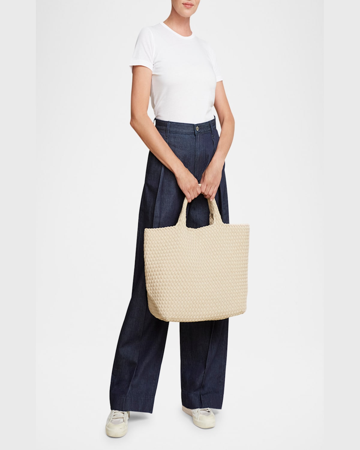 Naghedi St. Barths Large Woven Tote Bag In Ecru