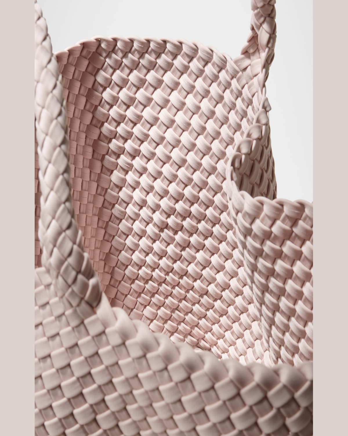 Naghedi St. Barths Medium Woven Tote Bag In Shell Pink