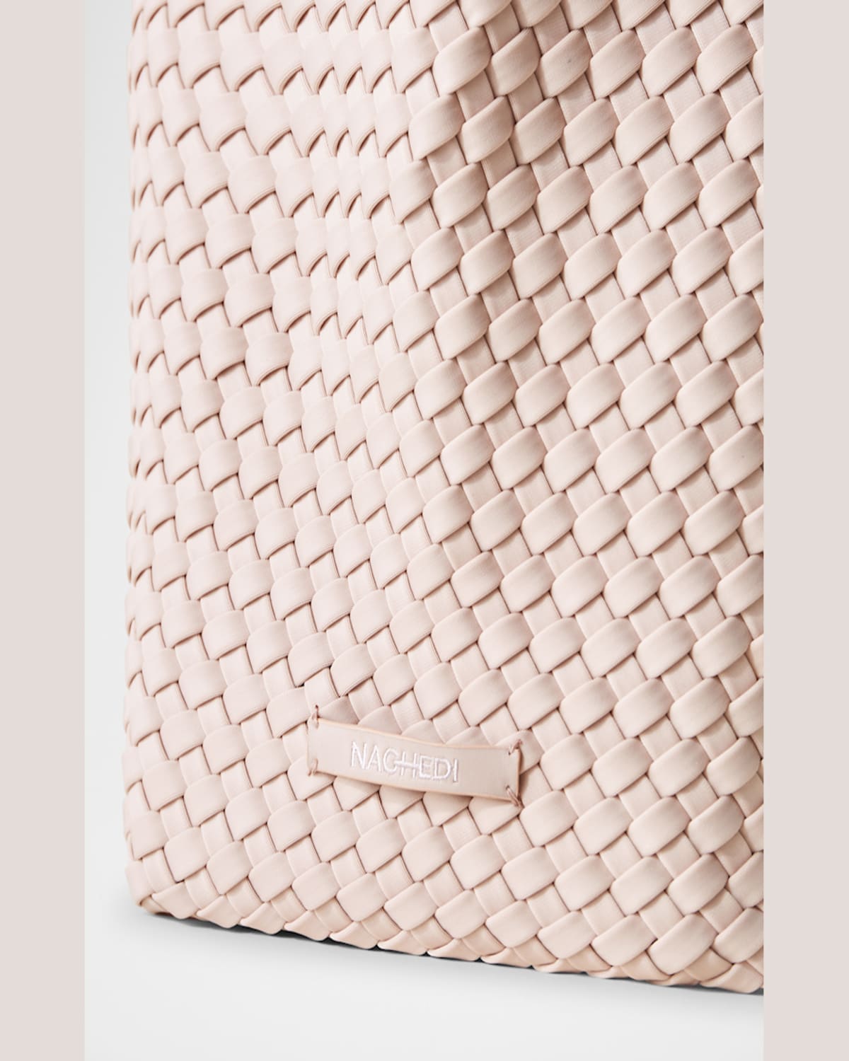 Naghedi St. Barths Medium Woven Tote Bag In Shell Pink