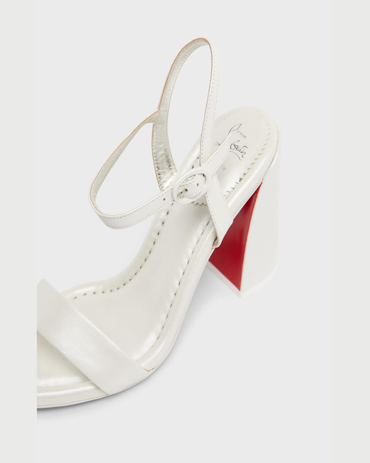 Christian Louboutin Miss Jane Red Sole Sandals In White