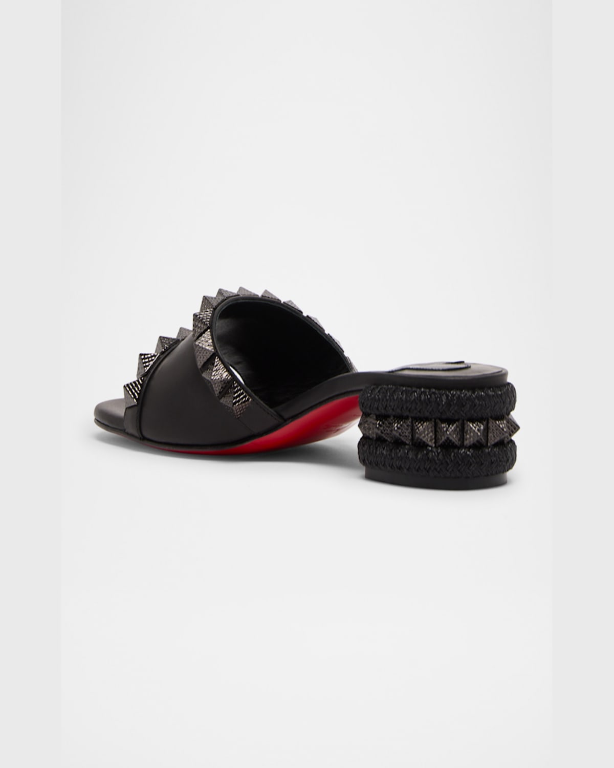 Christian Louboutin Pyraclou Embellished Heeled Mules 30 In Black