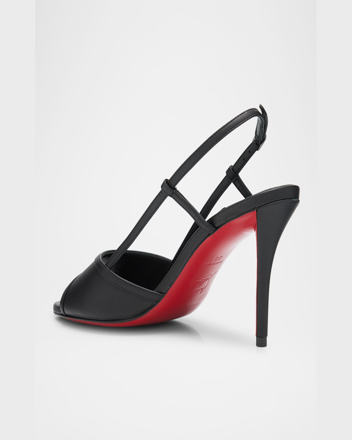 Christian Louboutin Miss Z Leather Red Sole Slingback Sandals In Blush