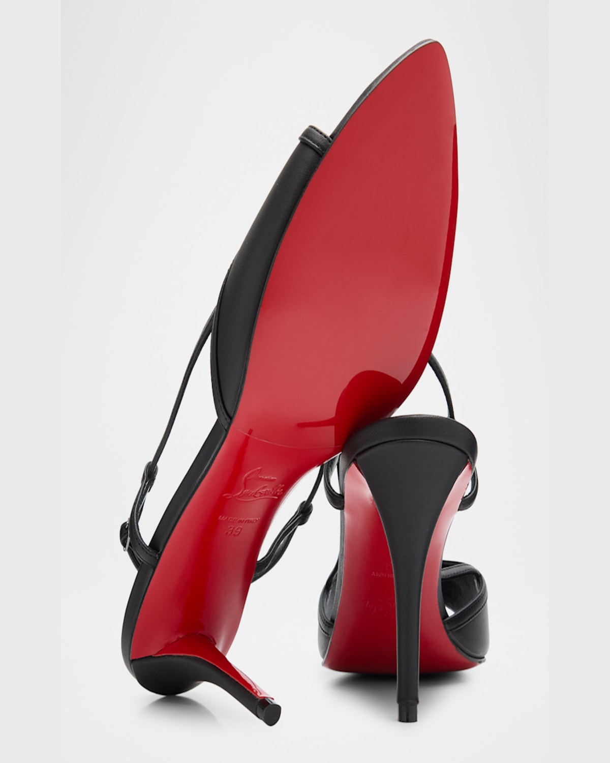 Christian Louboutin Miss Z Leather Red Sole Slingback Sandals In Blush