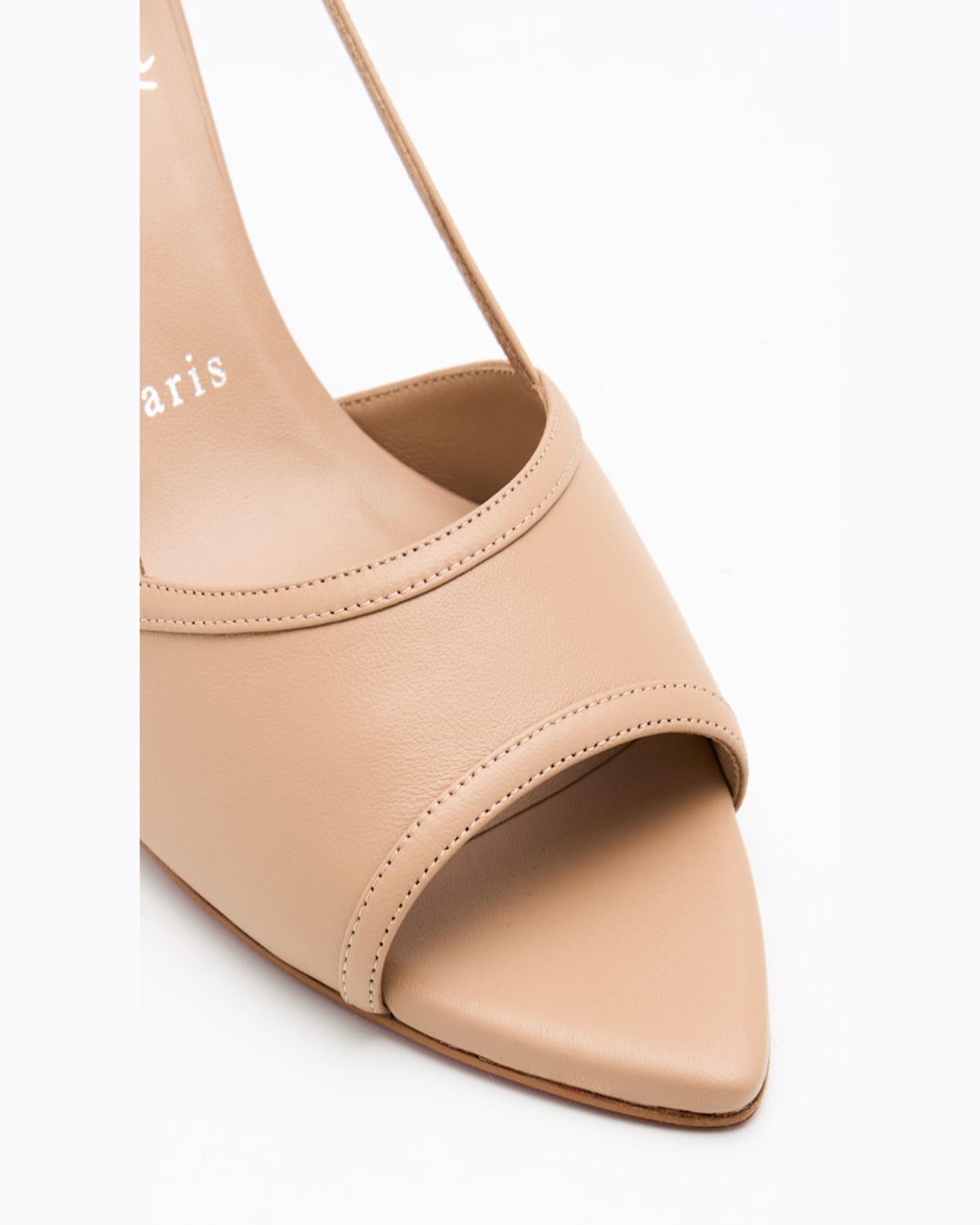 Christian Louboutin Miss Z Leather Red Sole Slingback Sandals In Blush