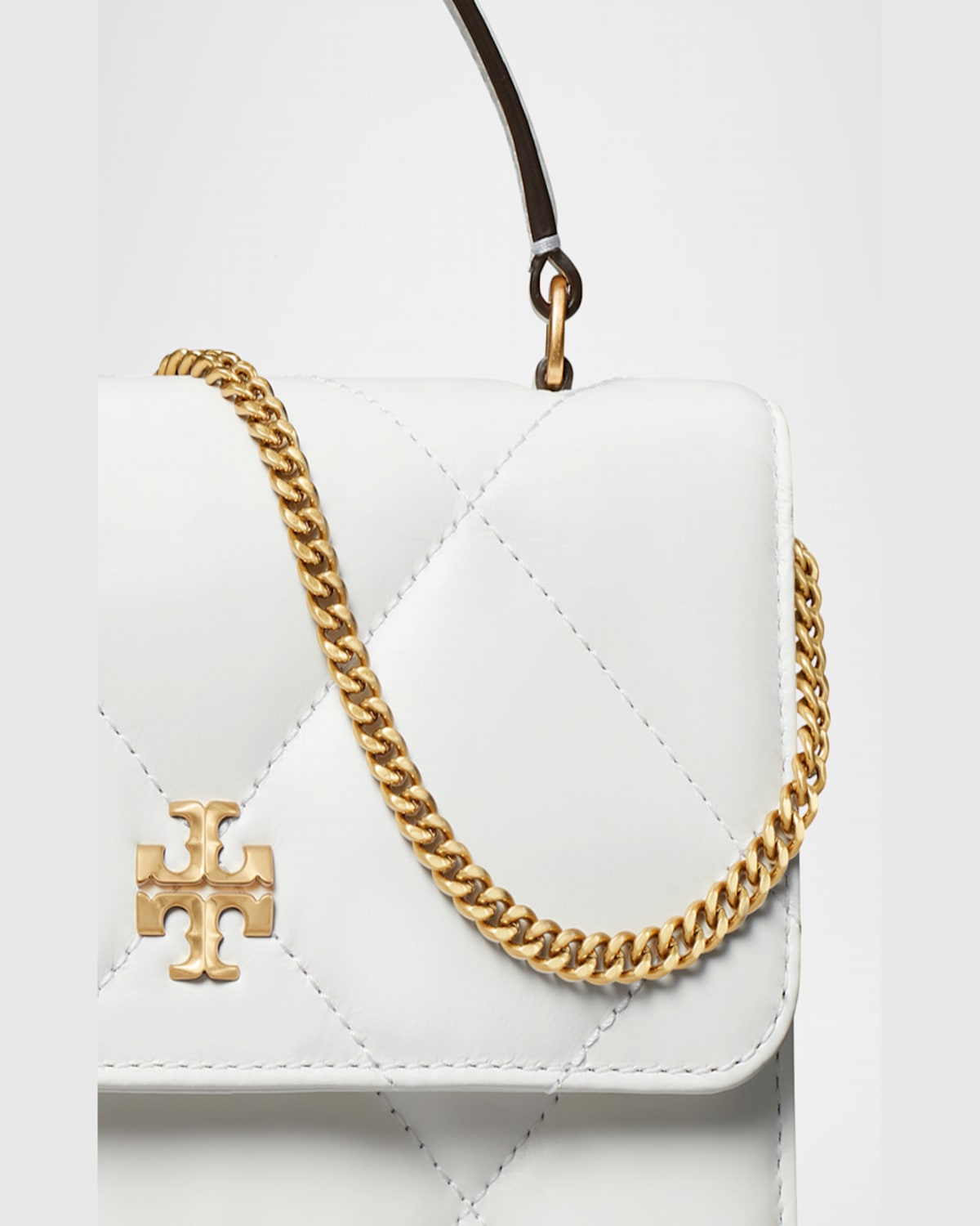 Tory Burch Mini Kira Diamond Quilted Leather Top Handle Bag In Soft Pink