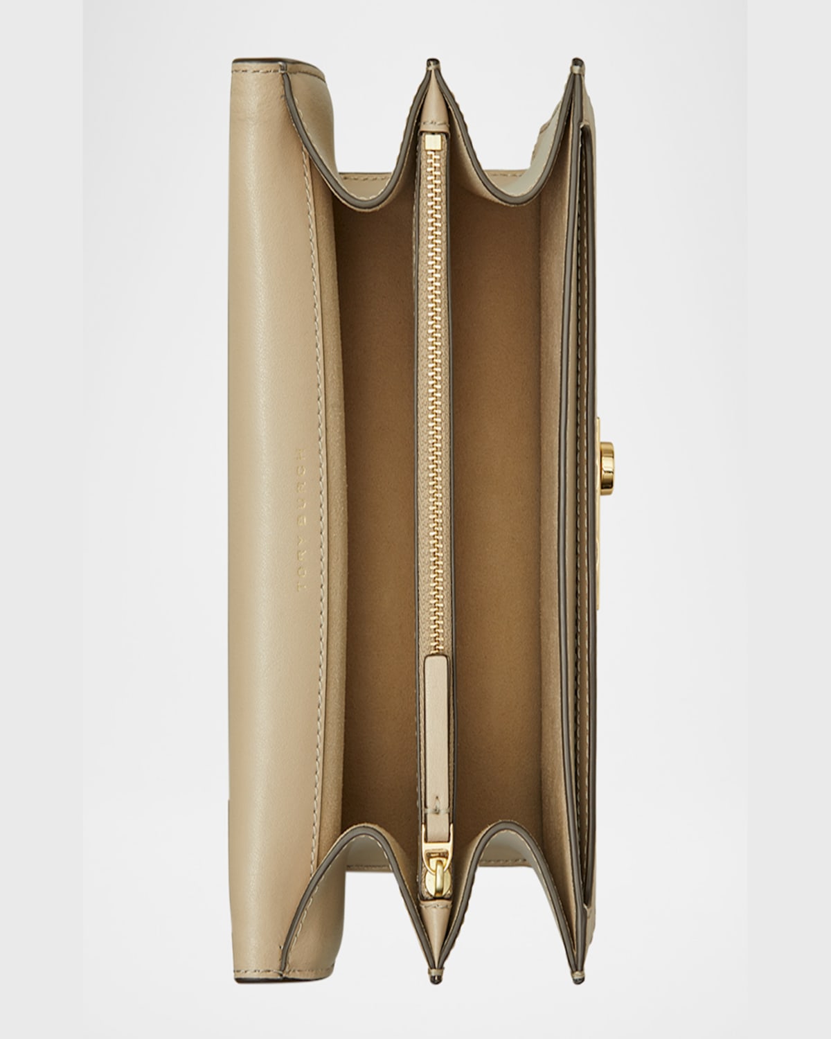 Tory Burch T Monogram Flap Leather Shoulder Bag In Fresh Clay