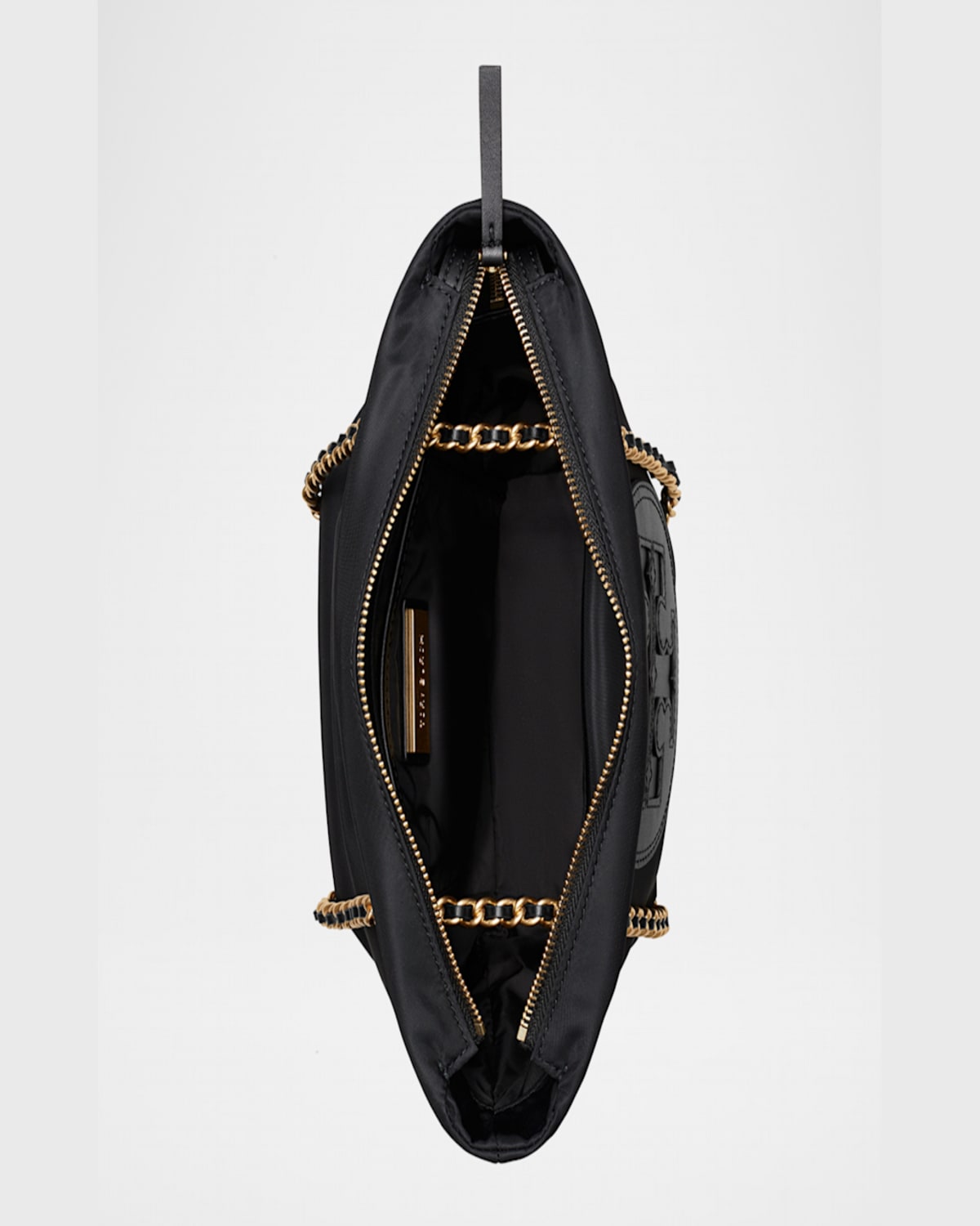 Tory Burch Ella Small Leather Chain Shoulder Bag In Black