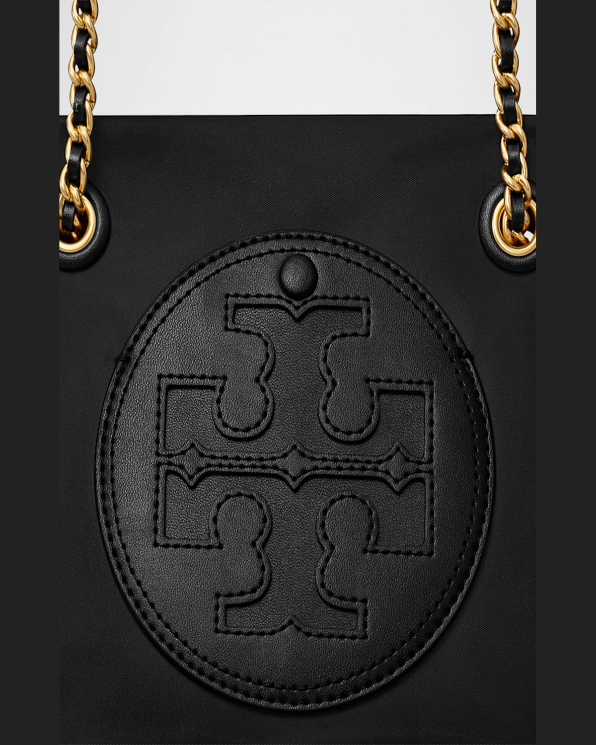 Tory Burch Ella Small Leather Chain Shoulder Bag In Black