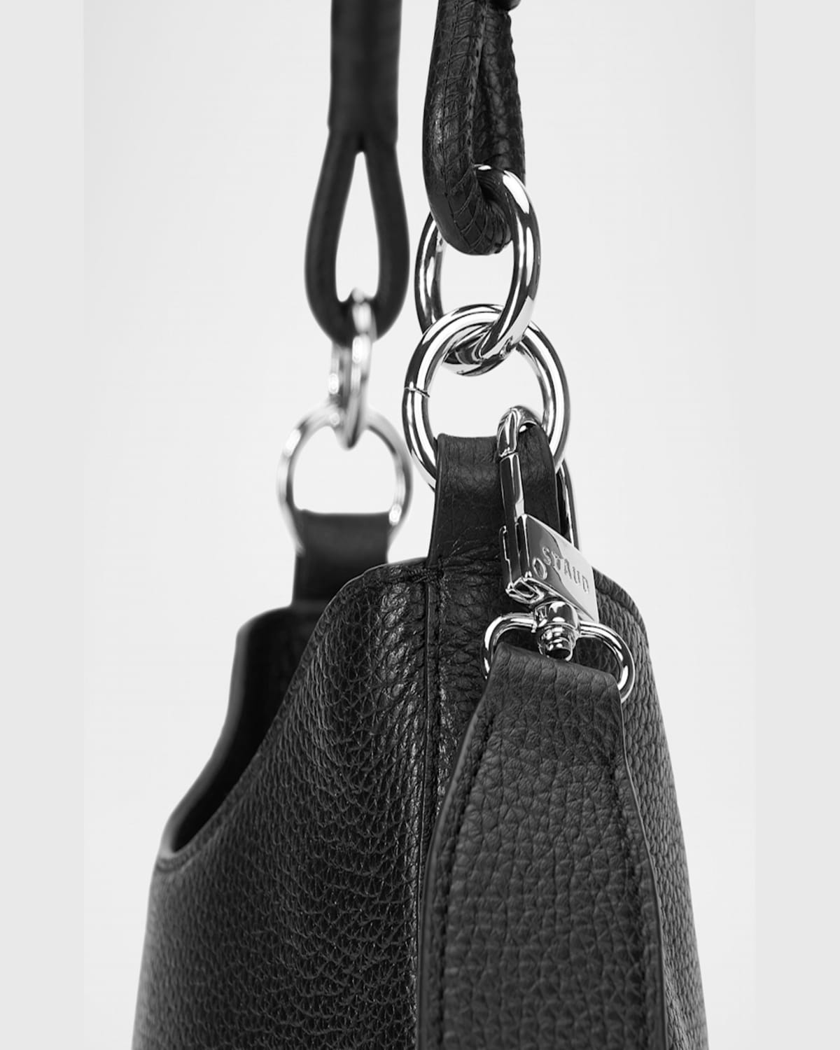 Staud Mel Leather Shoulder Bag In Black