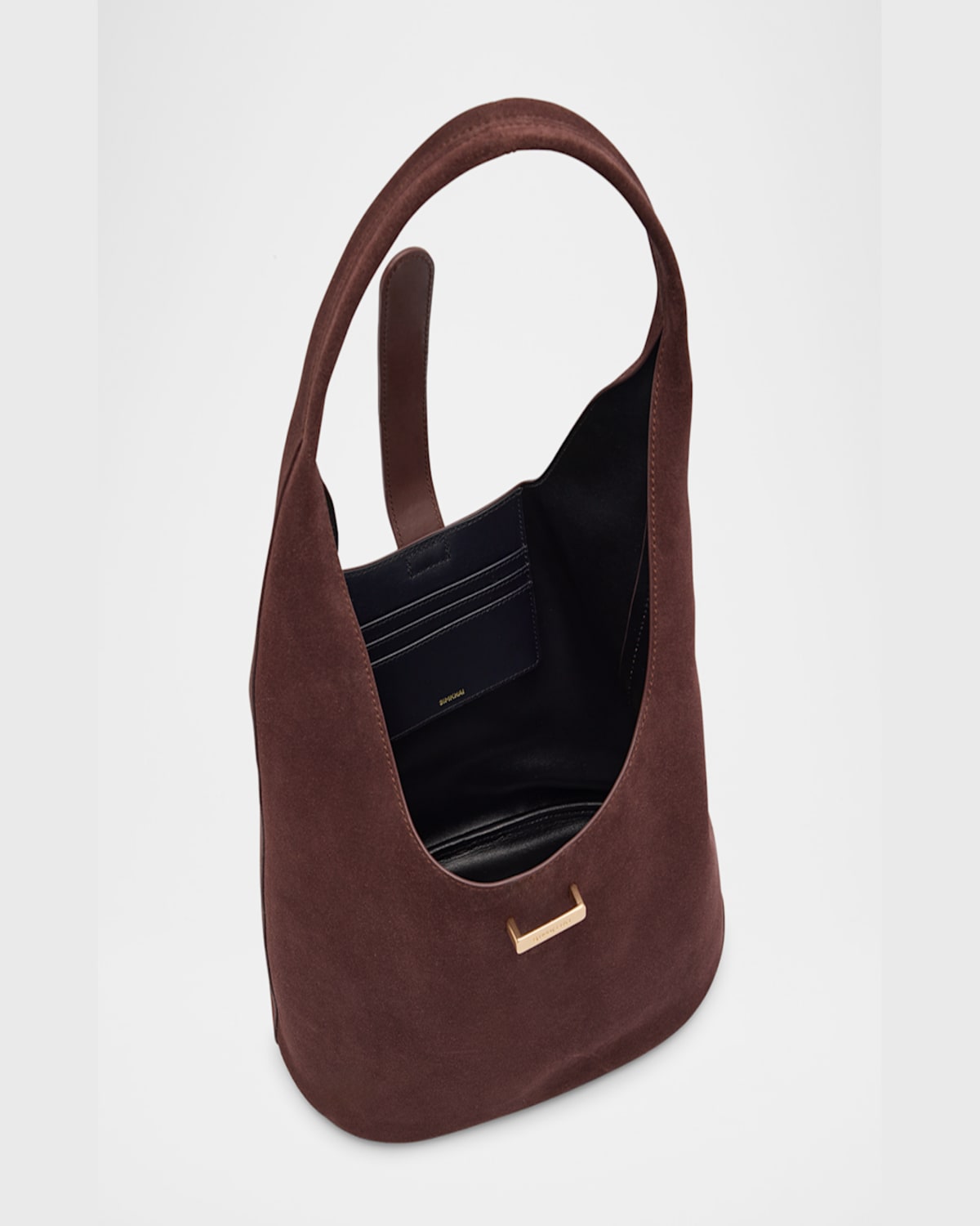 Simkhai Khai Buckle Suede Hobo Bag In Cacao