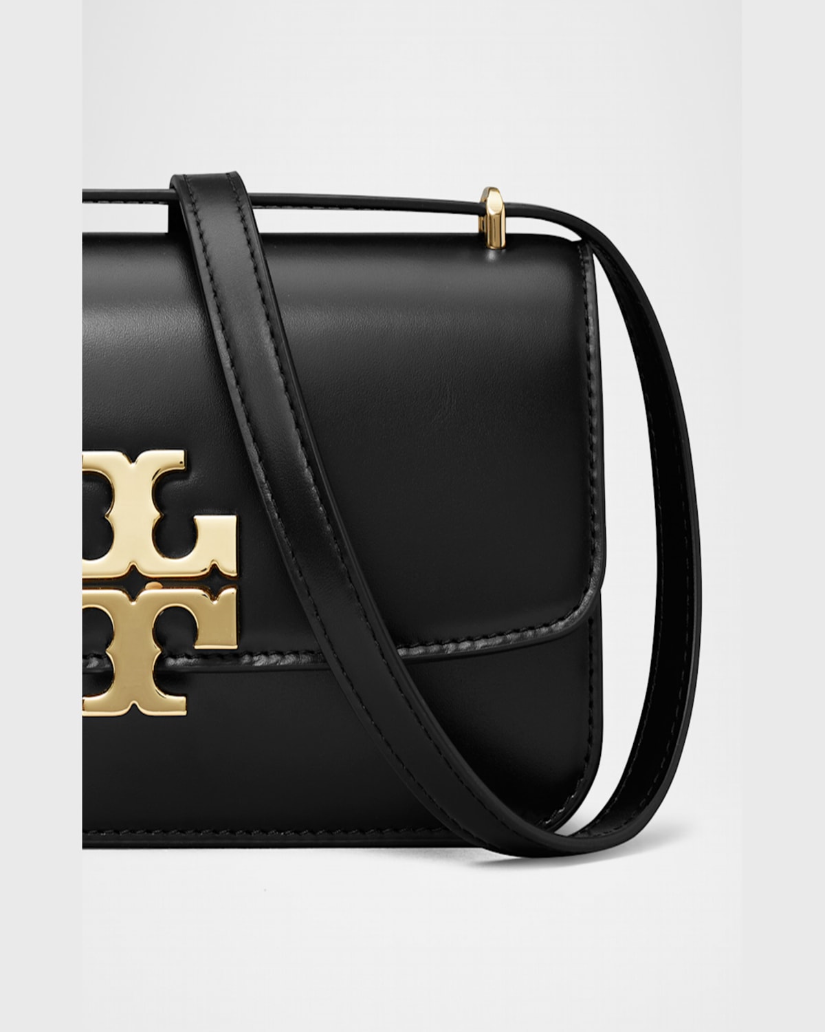 Tory Burch Convertible Eleanor Foldover Top Small Shoulder Bag In Black