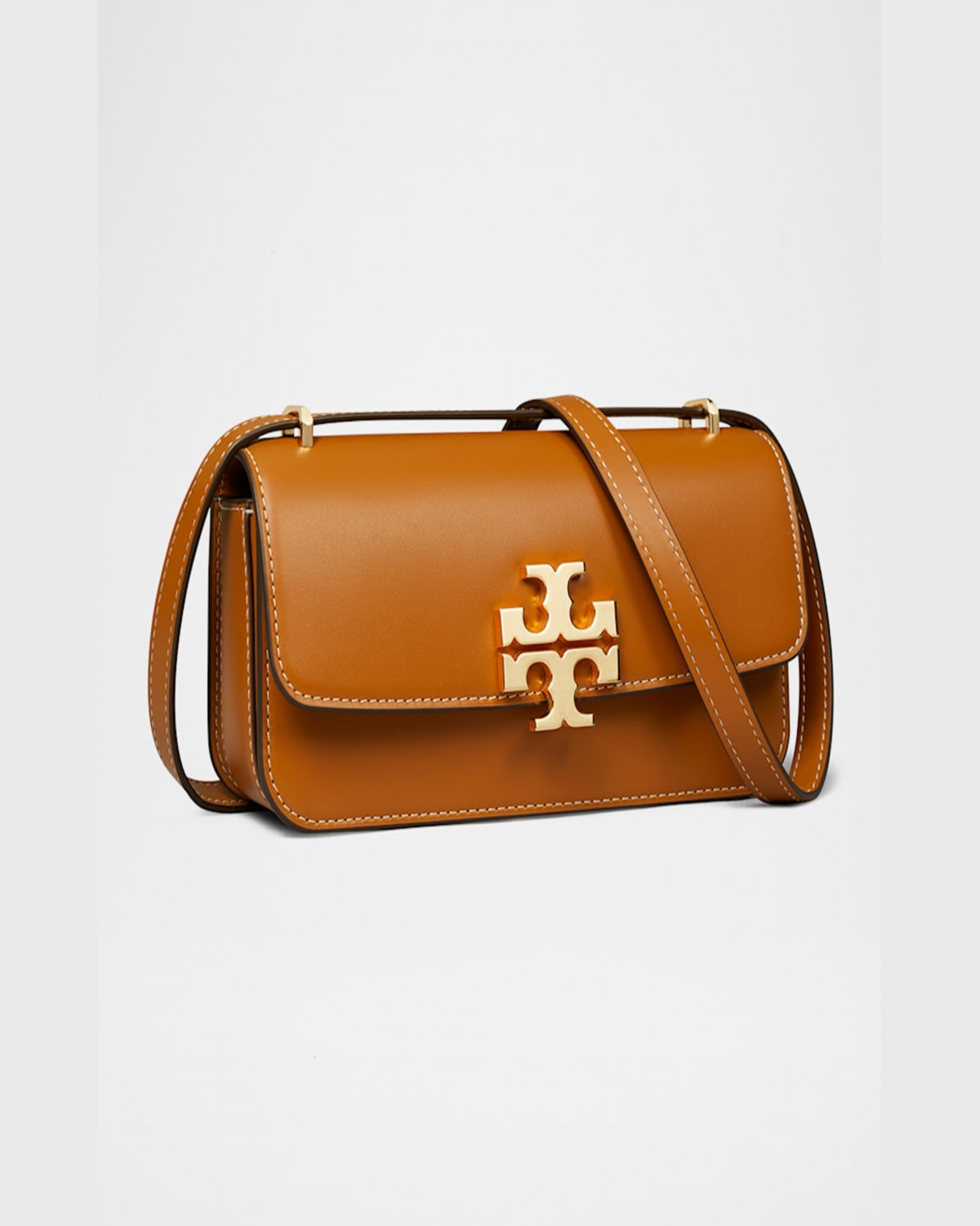 Tory Burch Small Eleanor Rectangular Convertible Leather Shoulder Bag In Whiskey
