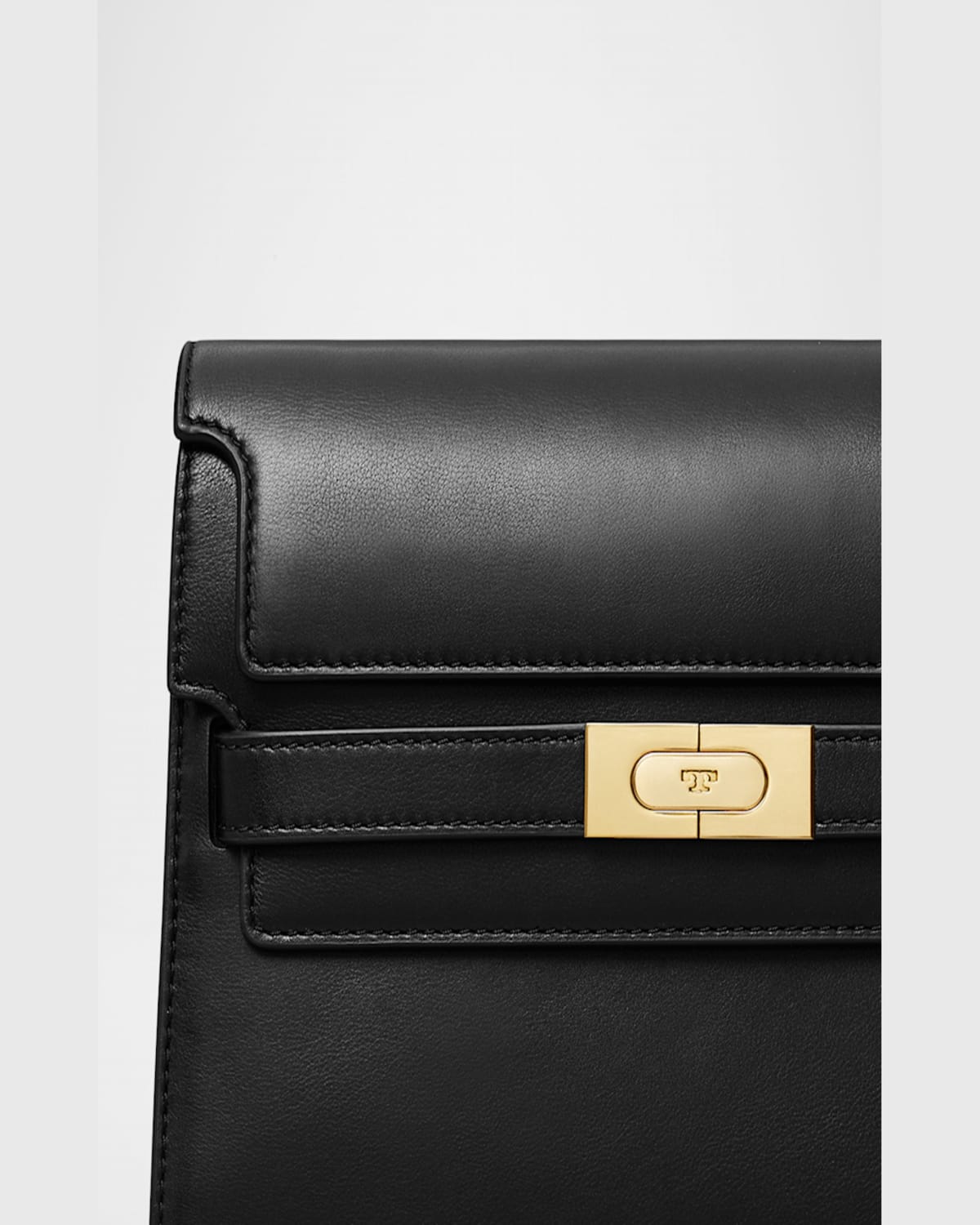Tory Burch Lee Radziwill Leather Shoulder Bag In Black