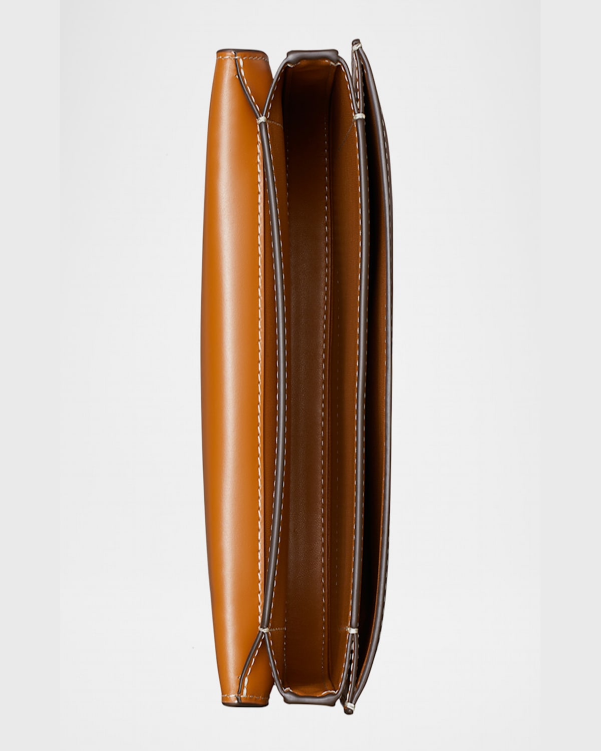 Tory Burch Eleanor Leather Slim Saddle Crossbody Bag In Whiskey