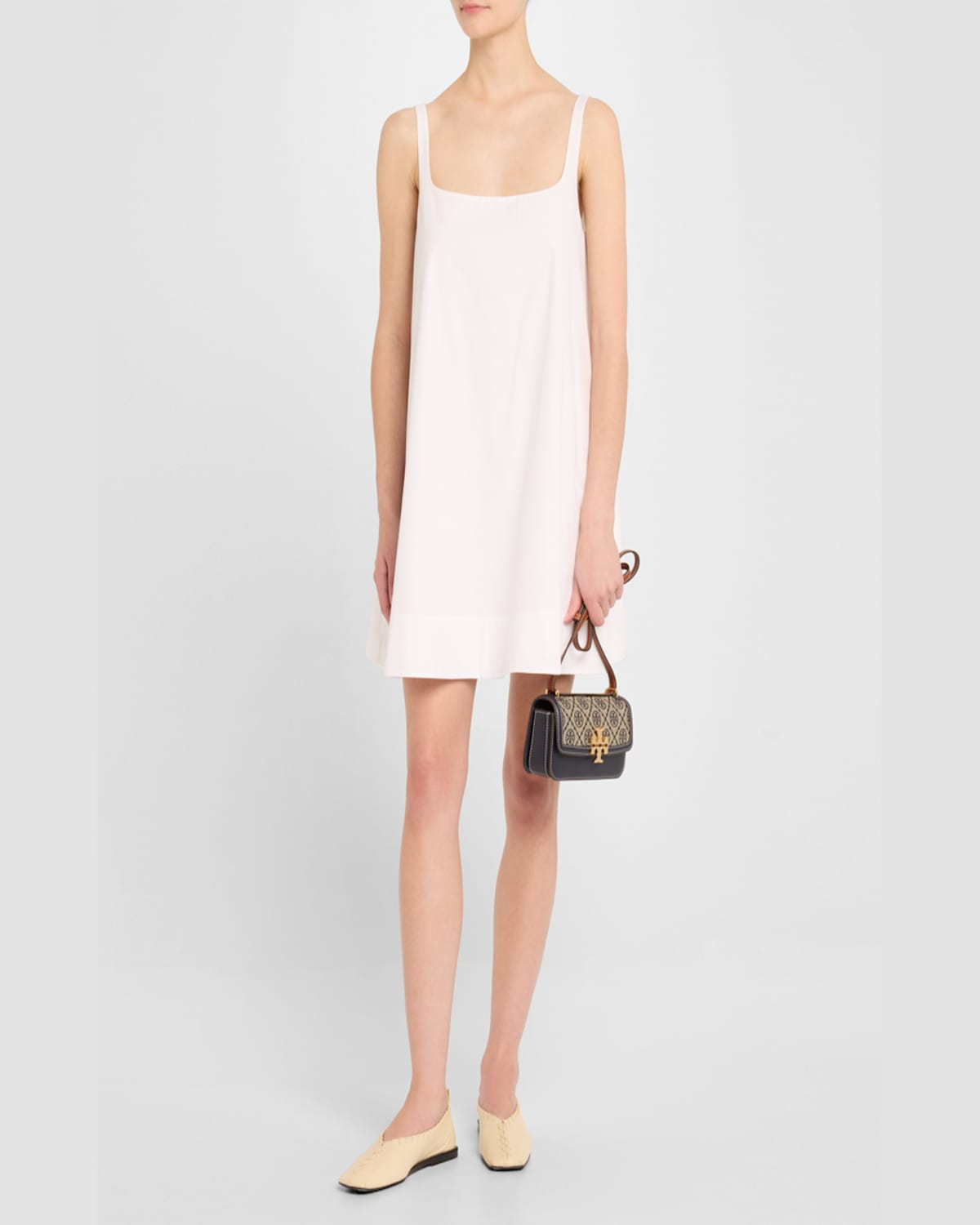 Tory Burch Eleanor Small T Monogram Converible Shoulder Bag In Tory Navy