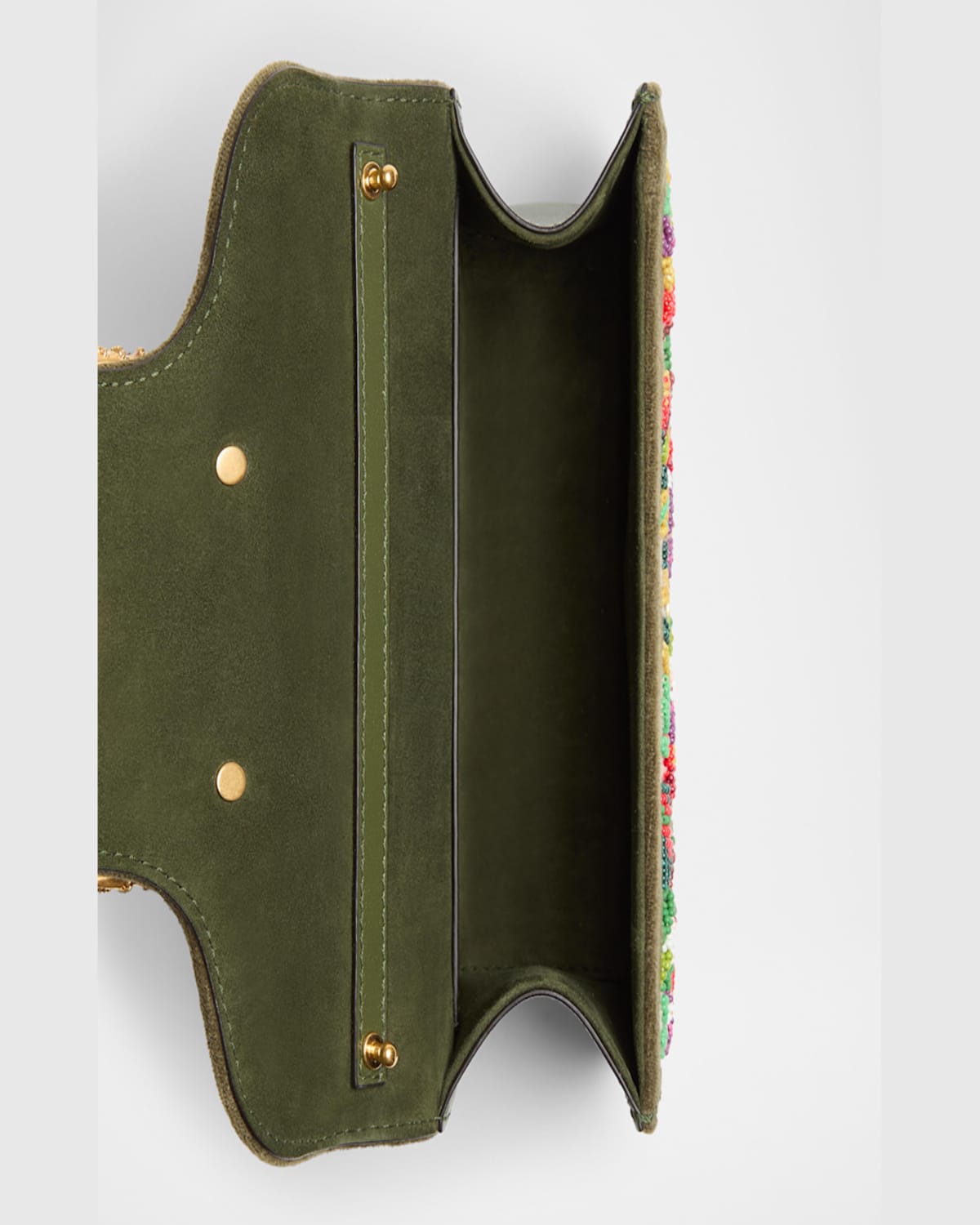 Valentino Loco Small Flower Beaded Shoulder Bag In Multi Green