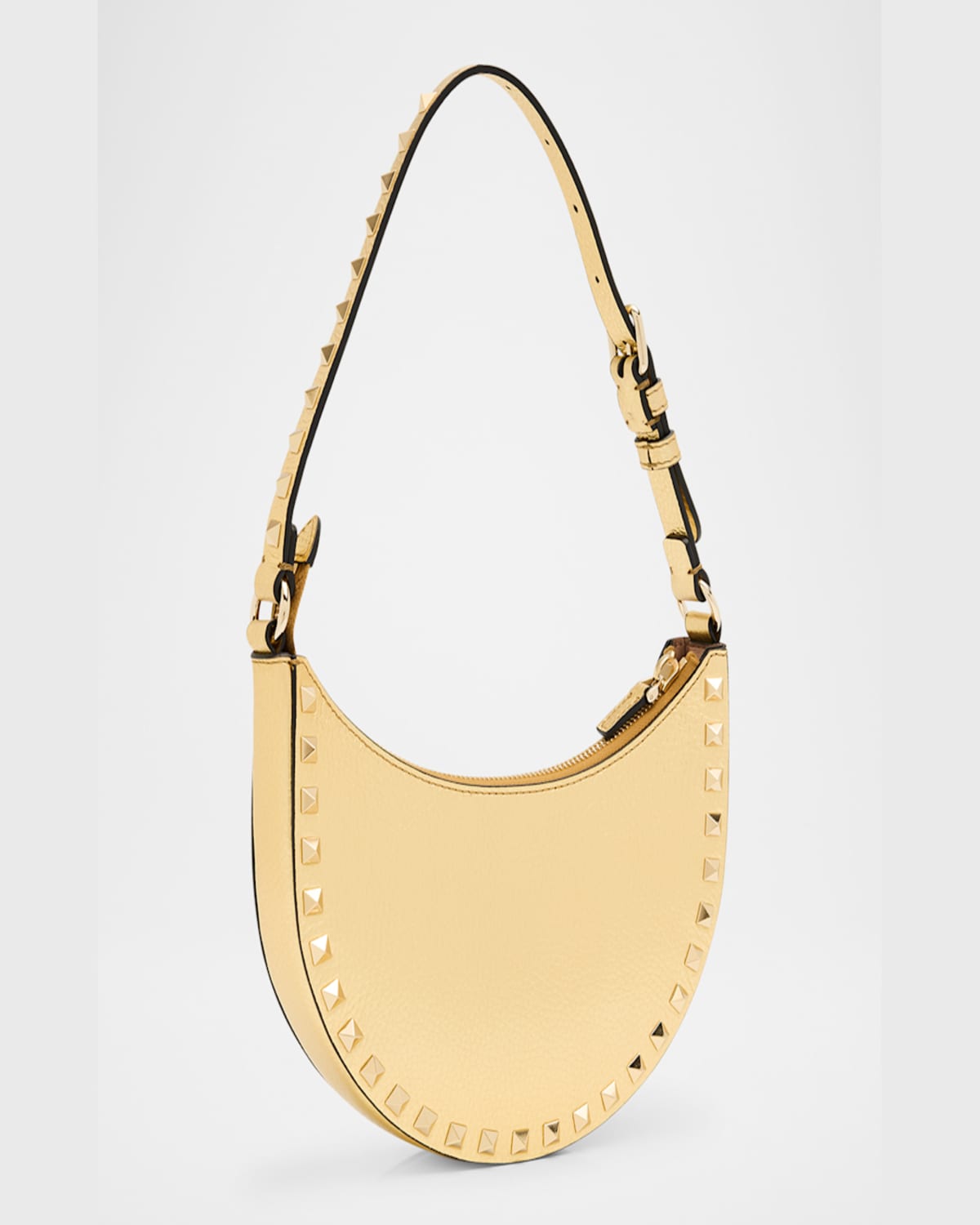 Valentino Rockstud Mini Leather Shoulder Bag In Old Gold