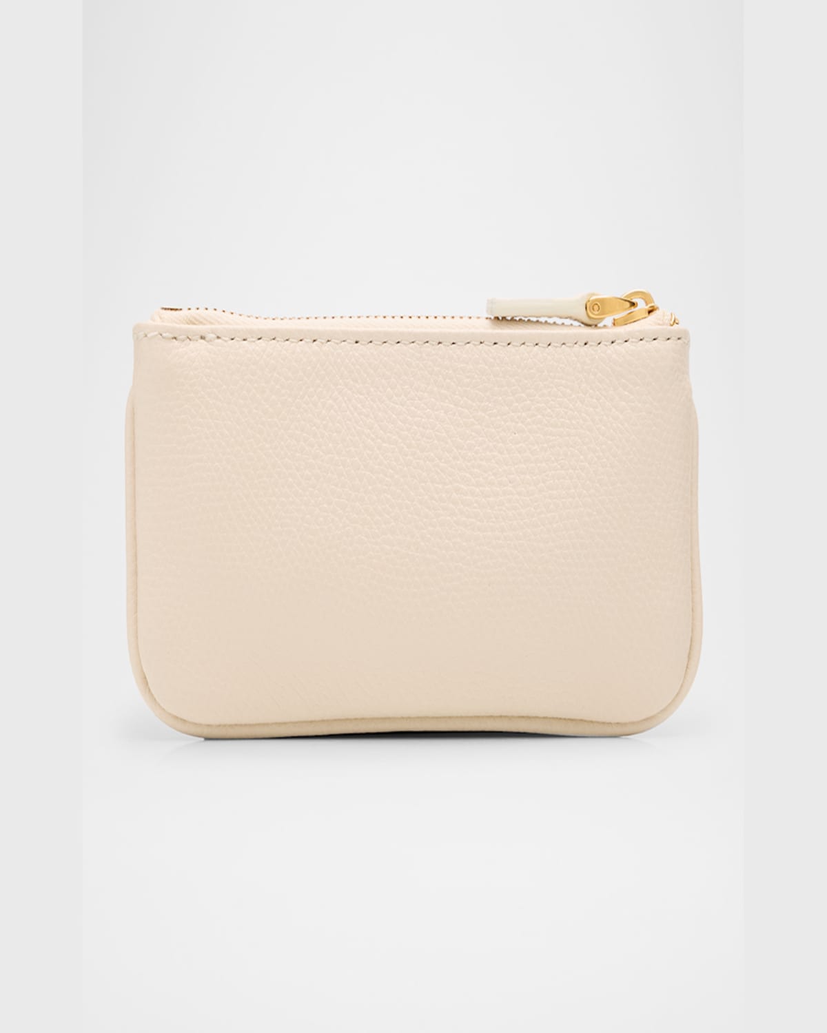 Valentino Vlogo Signature Leather Card Holder In Light Ivory