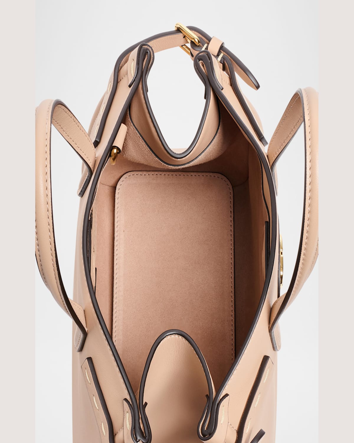 Valentino Antibes Small Leather Tote Bag In Rose Sand