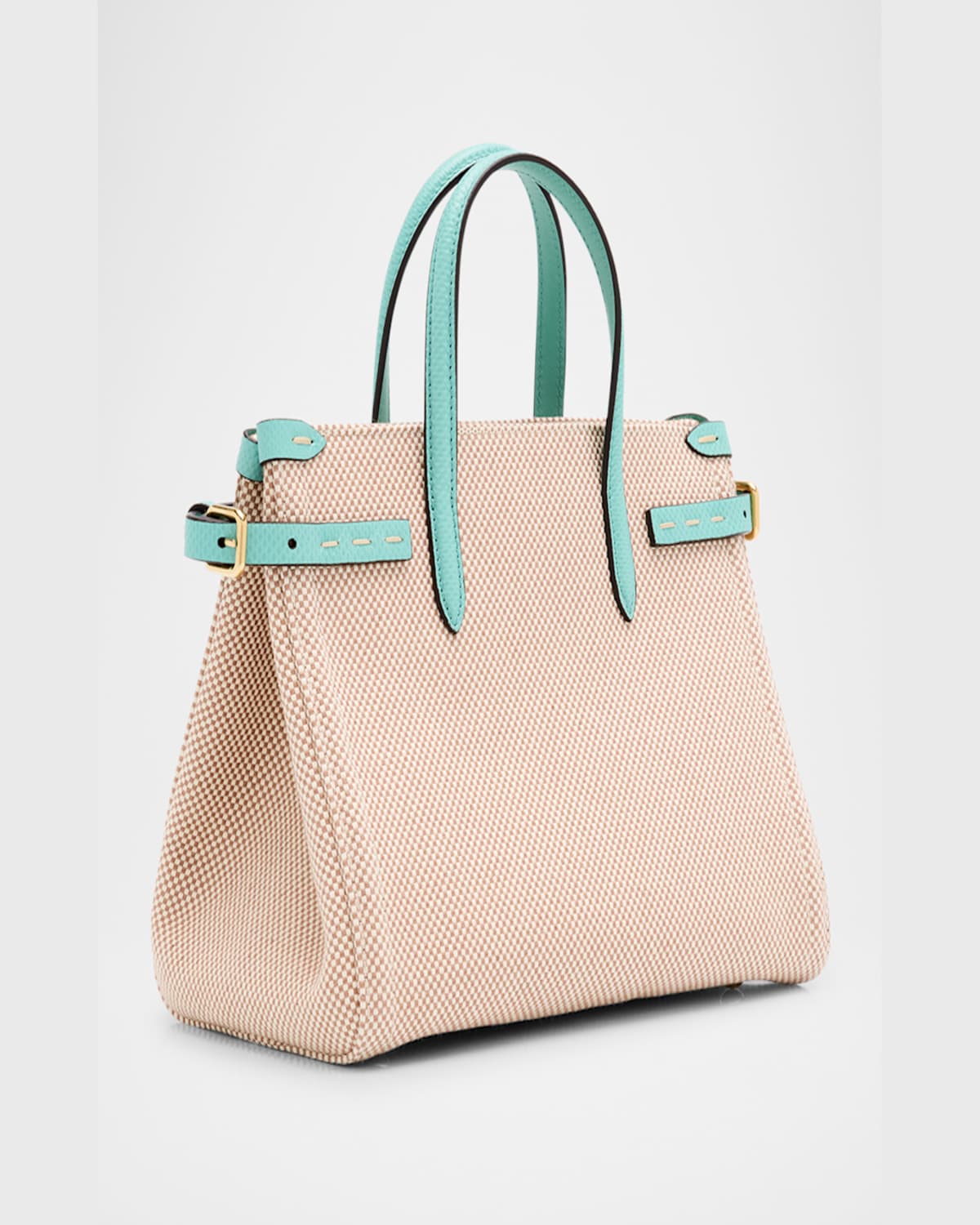 VALENTINO GARAVANI ANTIBES CANVAS AND KARUNG SHOPPING TOTE BAG 