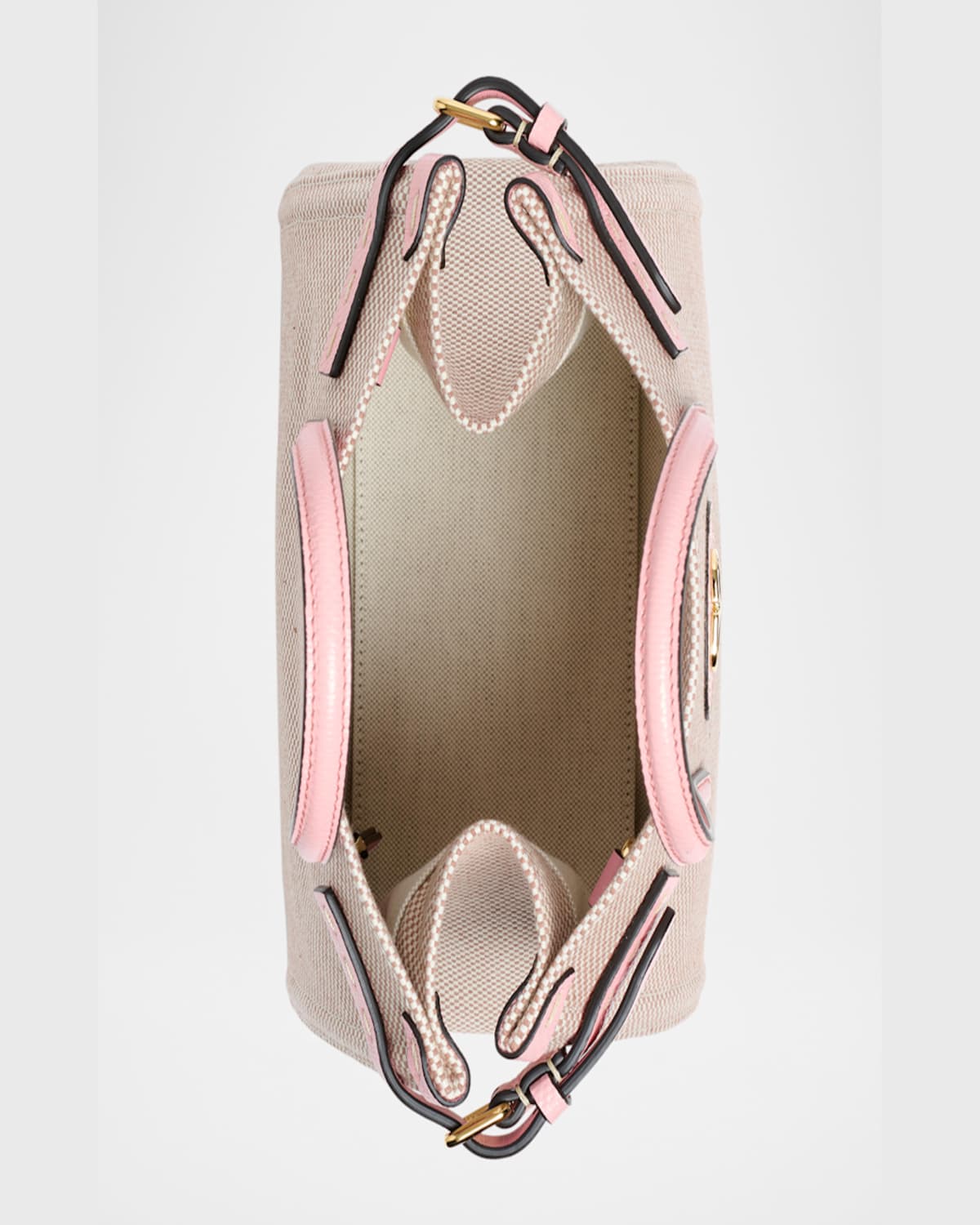 VALENTINO GARAVANI ANTIBES CANVAS AND KARUNG SHOPPING TOTE BAG 