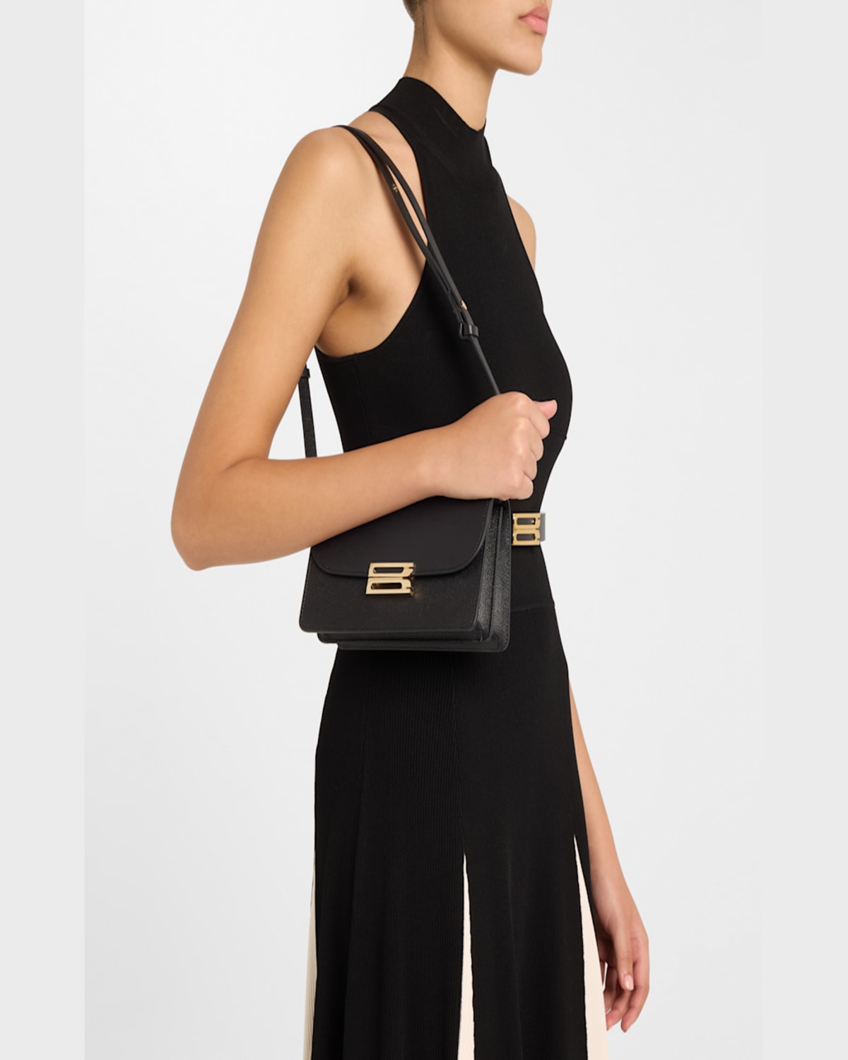 Victoria Beckham Black Mini Dorian Shoulder Bag In Black