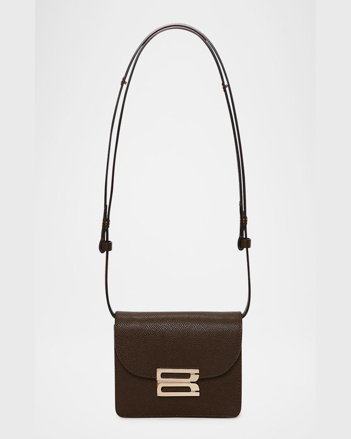 Victoria Beckham Dorian Embossed Leather Shoulder Bag In Khaki