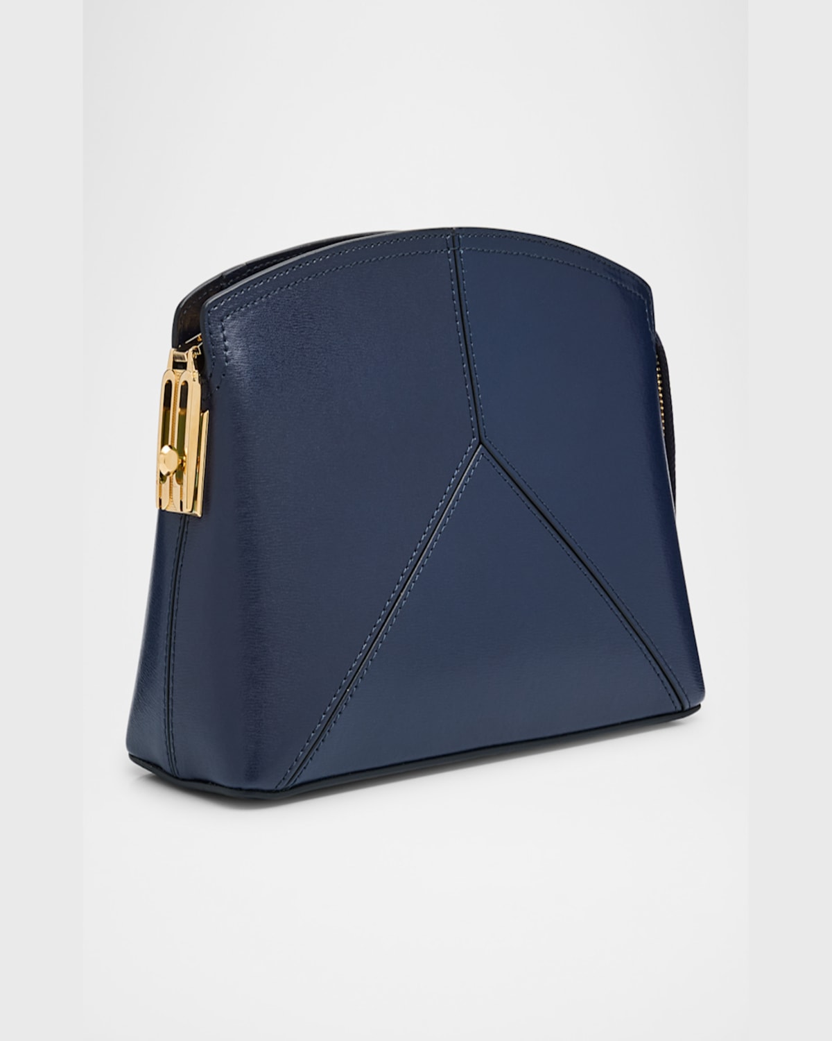 Victoria Beckham The Victoria Zip Leather Crossbody Bag In Navy