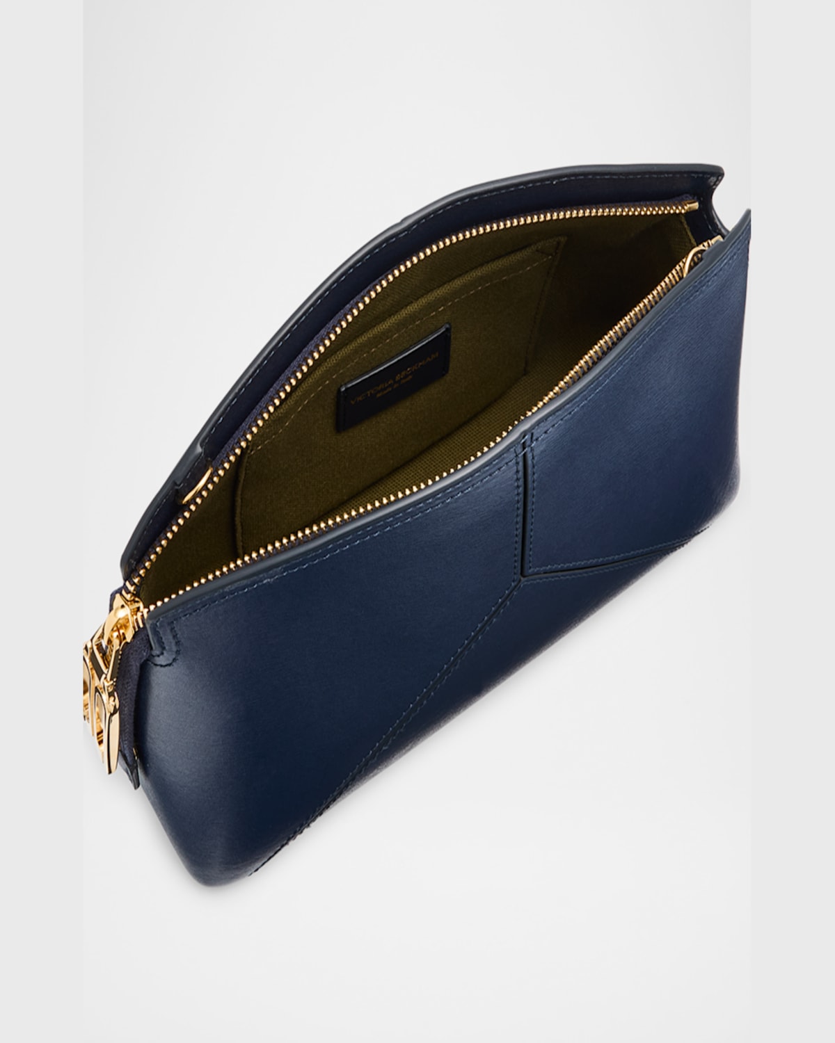 Victoria Beckham The Victoria Zip Leather Crossbody Bag In Navy