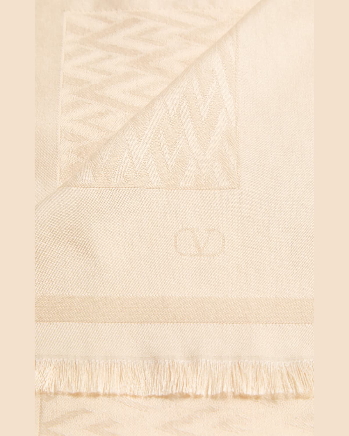Valentino Toute La V Logo Jacquard Shawl In 581 Burro