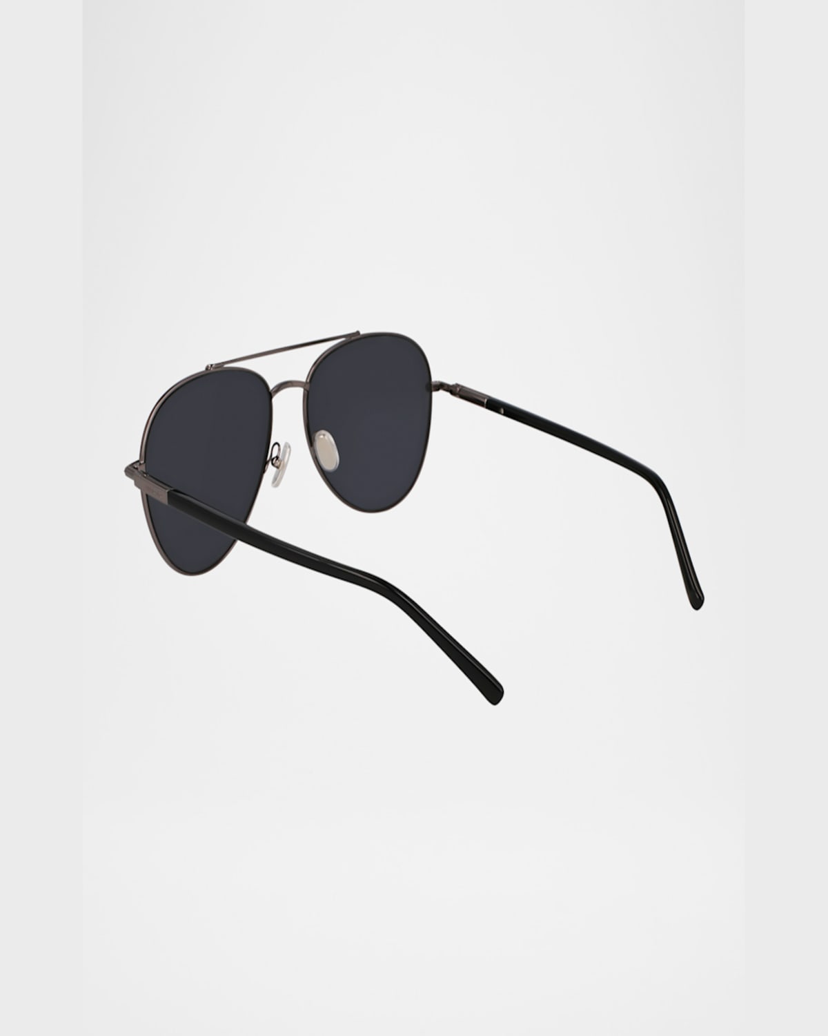 Ferragamo Men's Sf316s Prisma Metal Aviator Sunglasses In Dark Ruthenium/grey