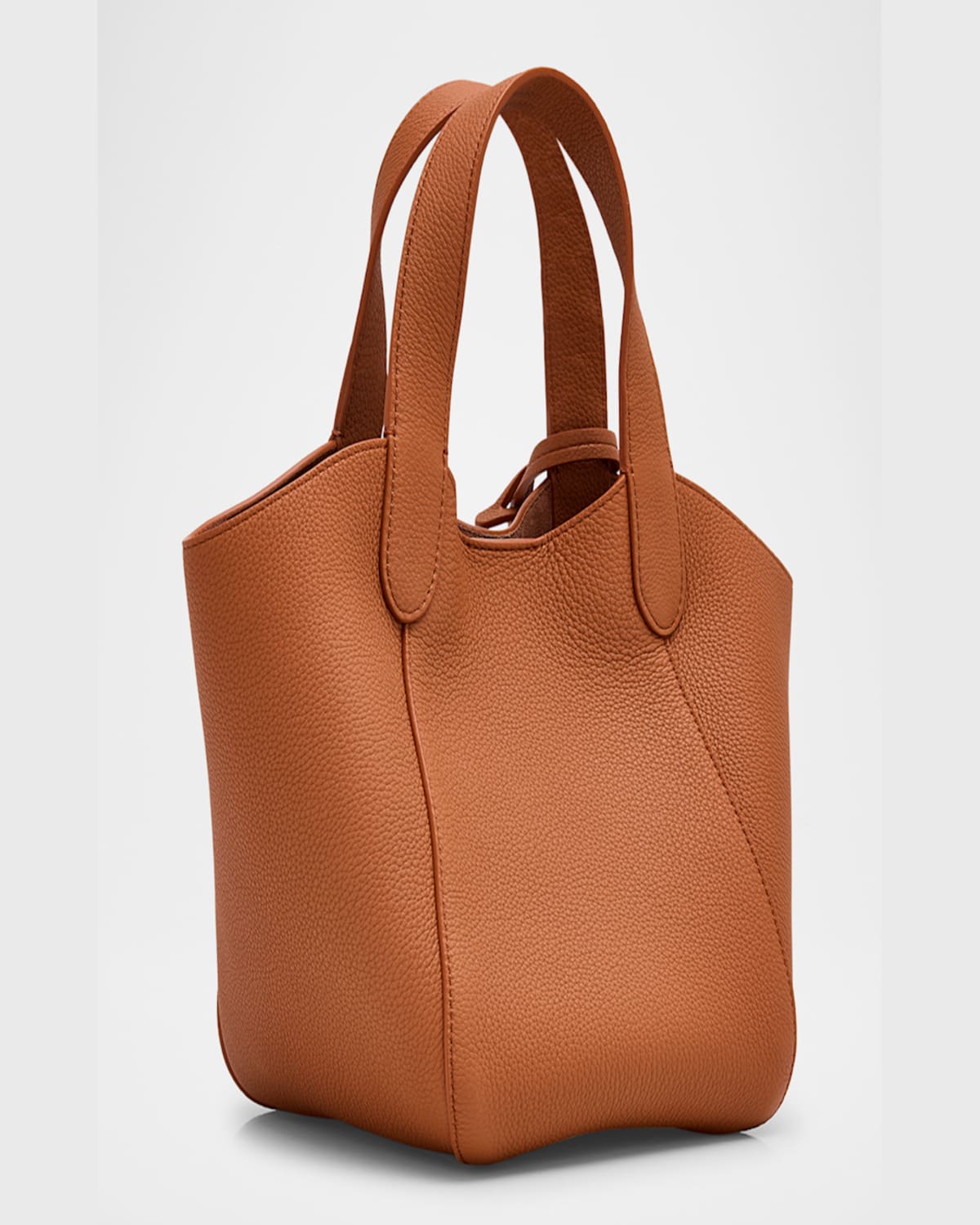 Shop Giorgio Armani Gem Small Pebble Leather Tote Bag
