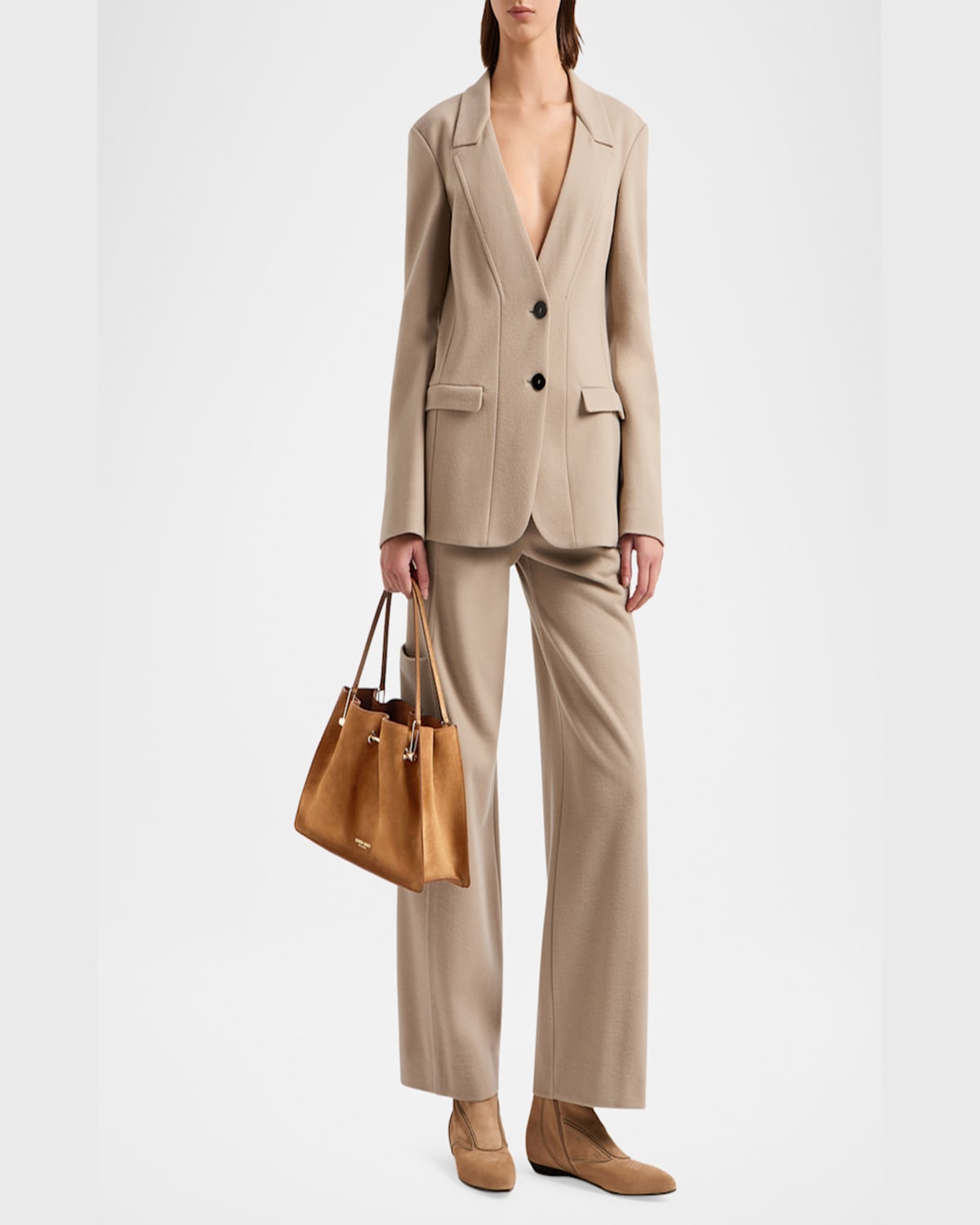 GIORGIO ARMANI AVENUE SMALL SOFT SUEDE TOTE BAG 