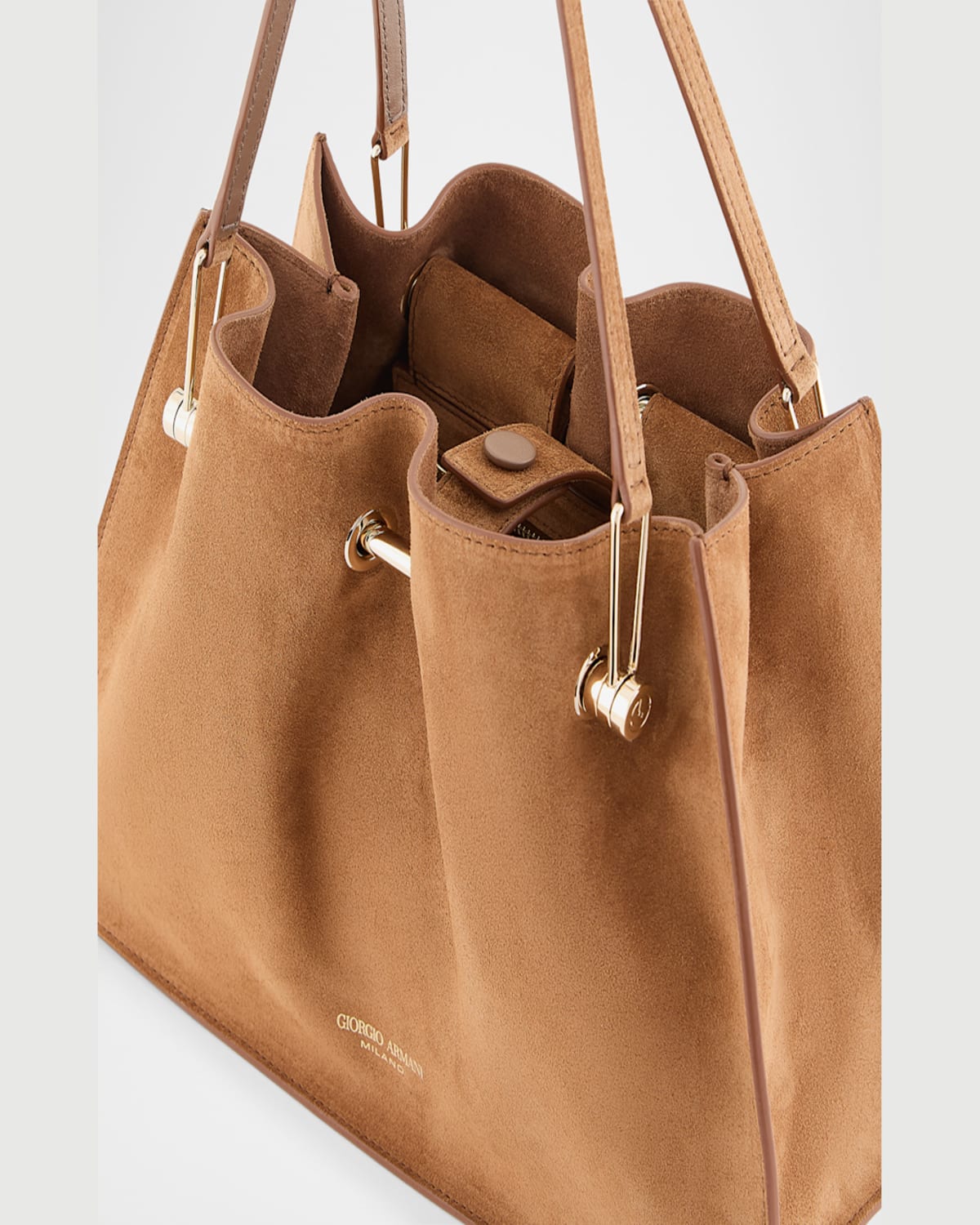 GIORGIO ARMANI AVENUE SMALL SOFT SUEDE TOTE BAG 