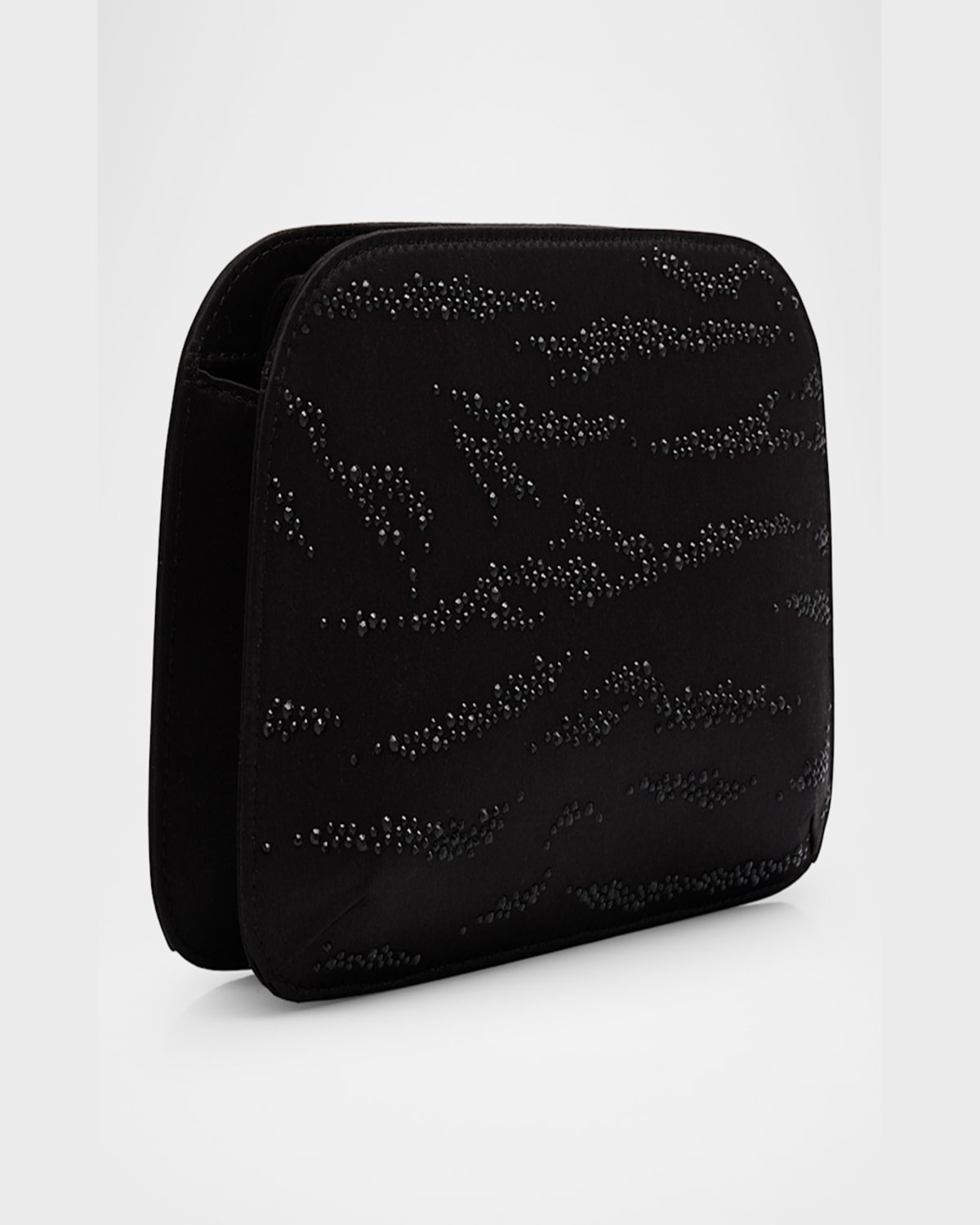 Giorgio Armani La Prima Crystal Silk Clutch Bag In Black