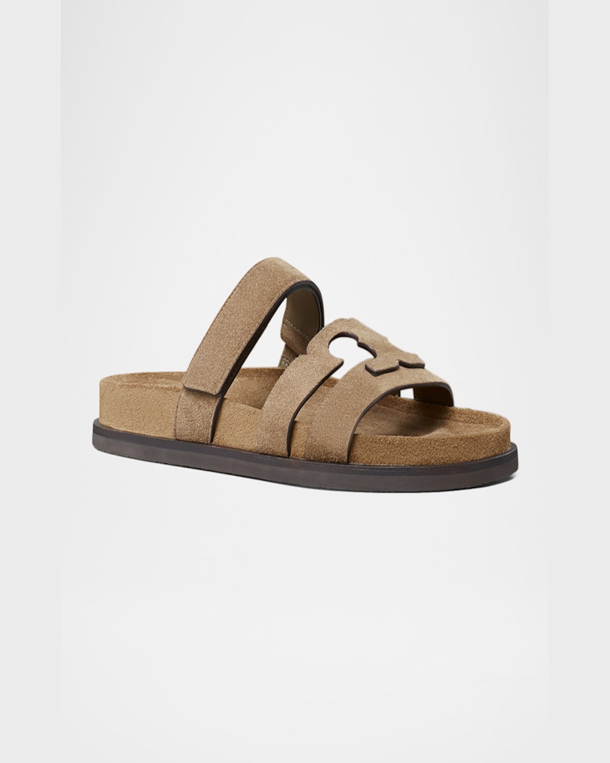 Shop Tory Burch Ines Suede Triple-band Sport Mule Sandals In New Navy