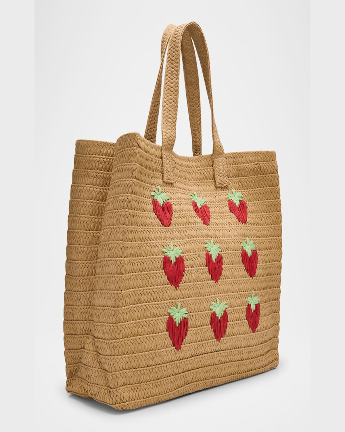 Btb Los Angeles Strawberry Straw Tote Bag In Sand