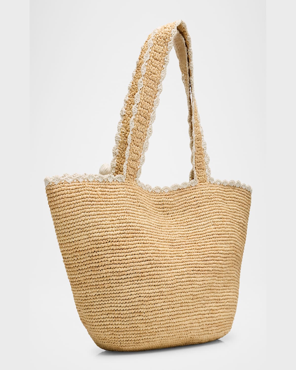 Btb Los Angeles Bride Tassel Raffia Tote Bag In Natural White