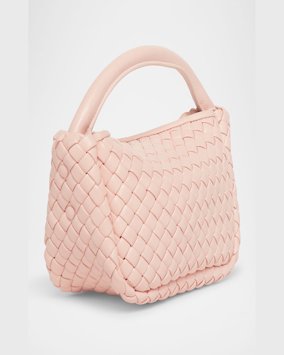 Bottega Veneta Mini Lambskin Cobble Top-handle Bag In Cameo