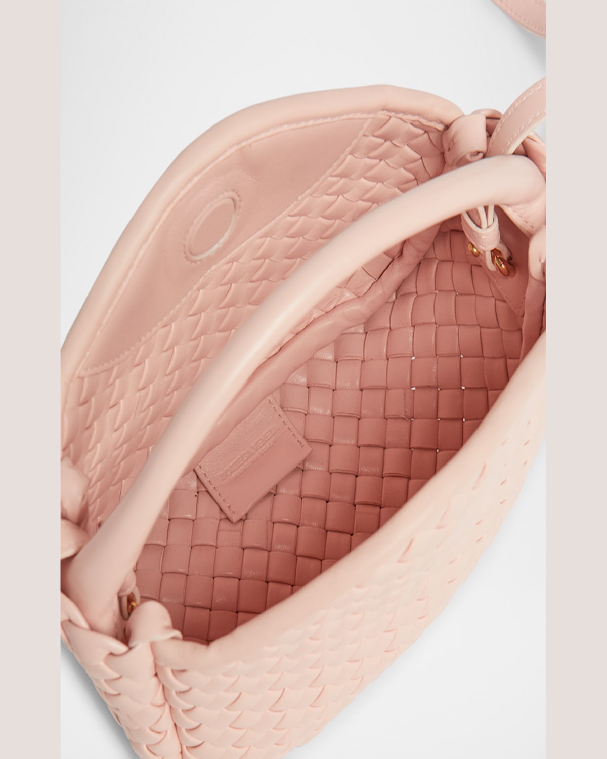 Bottega Veneta Mini Lambskin Cobble Top-handle Bag In Cameo
