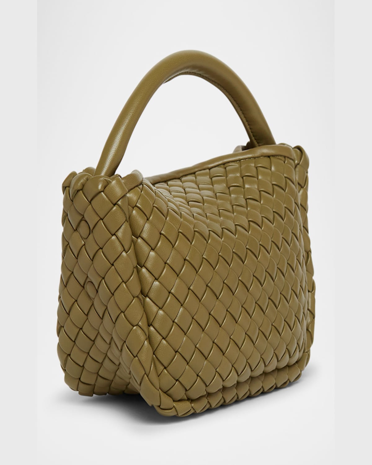 Bottega Veneta Cobble Mini Leather Top-handle Bag In Algae