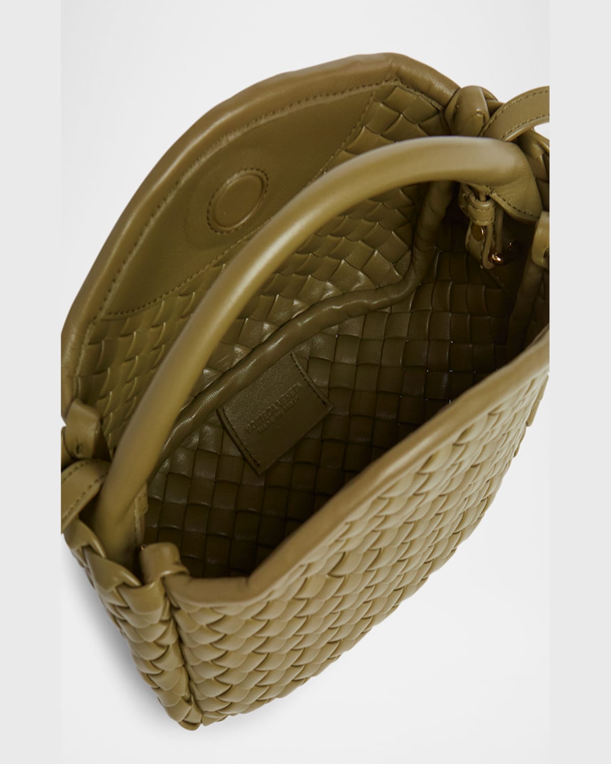 Bottega Veneta Cobble Mini Leather Top-handle Bag In Algae