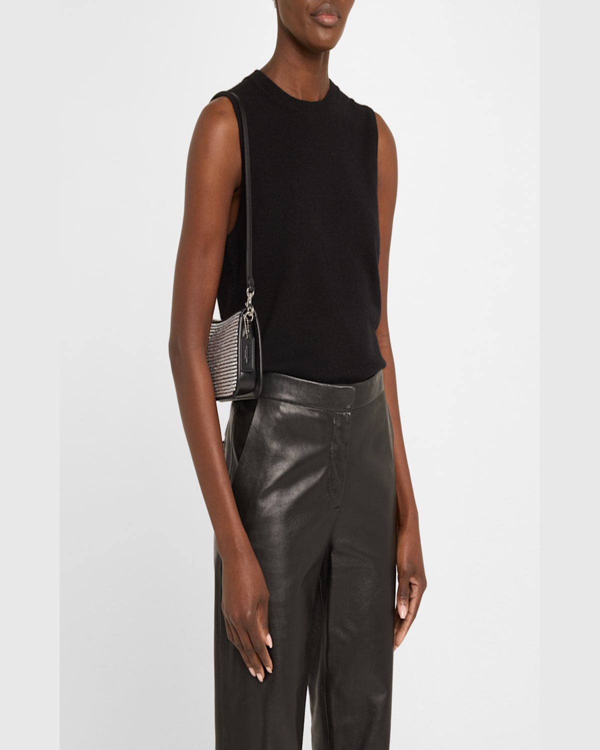 COACH PENN CRYSTAL ZIP SHOULDER BAG 