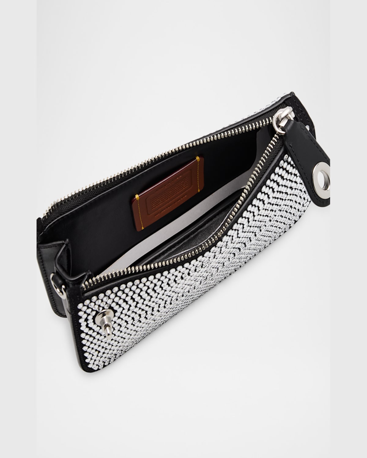 COACH PENN CRYSTAL ZIP SHOULDER BAG 