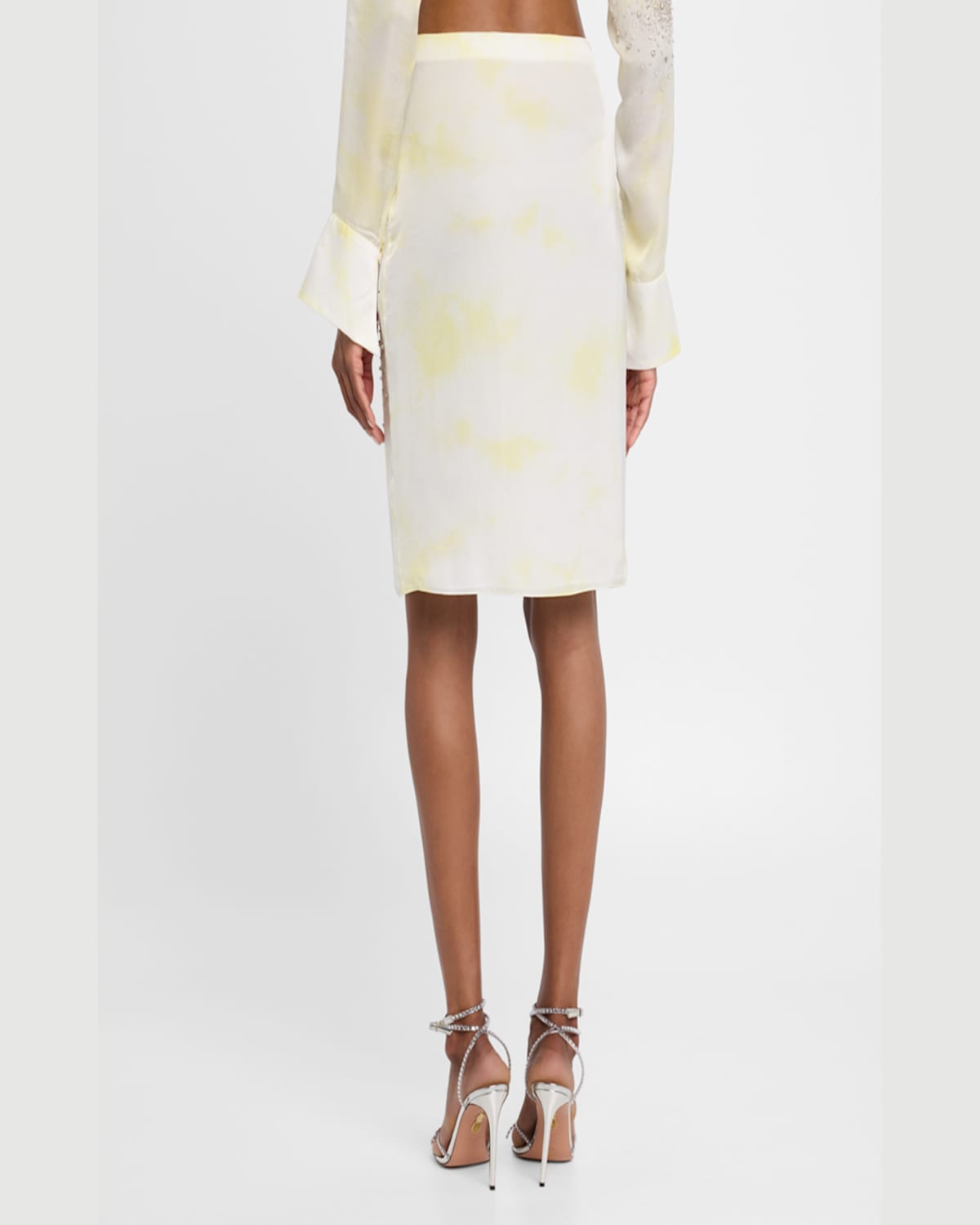 DES PHEMMES EMBELLISHED TIE-DYE SKIRT 