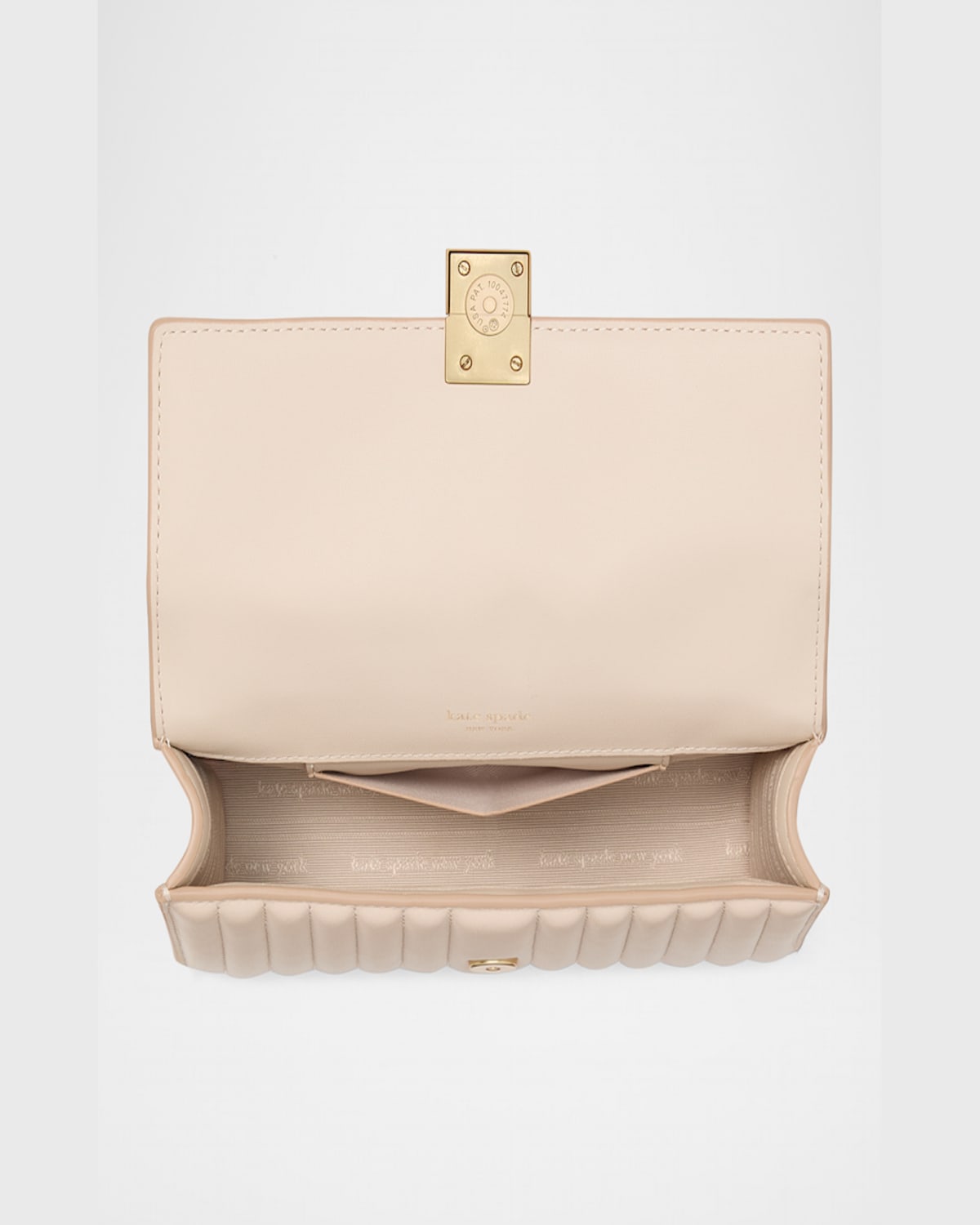 Kate Spade Deco Quilted Leather Mini Flap Chain Crossbody Bag In Milk Glass