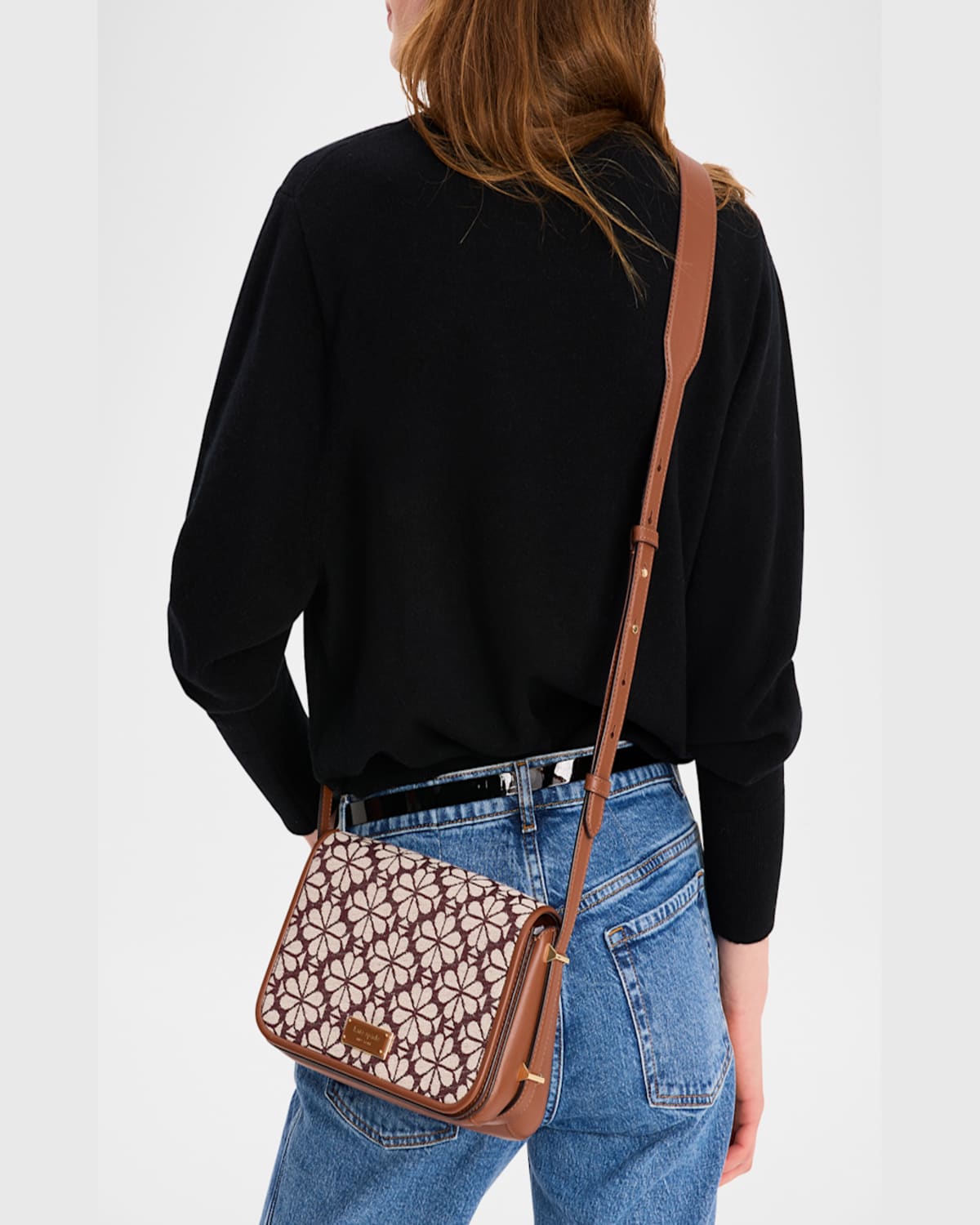 Kate Spade Spade Flower Jacquard Crossbody Bag In Burgundy Multi