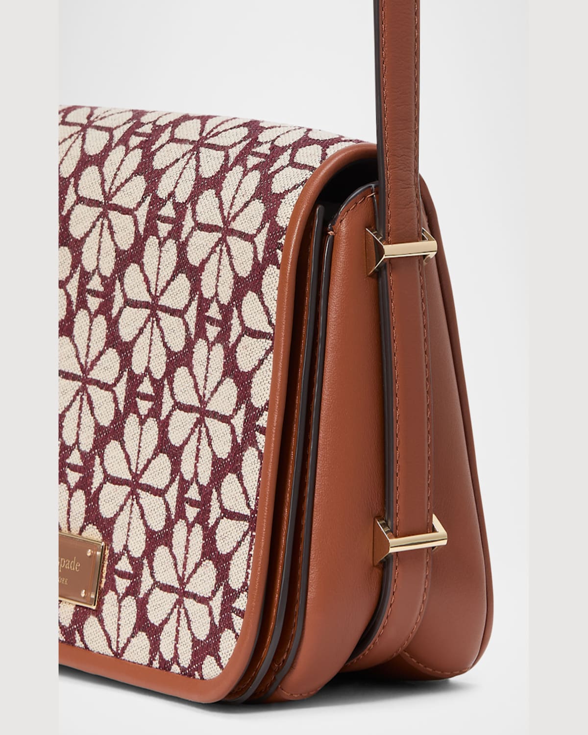 Kate Spade Spade Flower Jacquard Crossbody Bag In Burgundy Multi